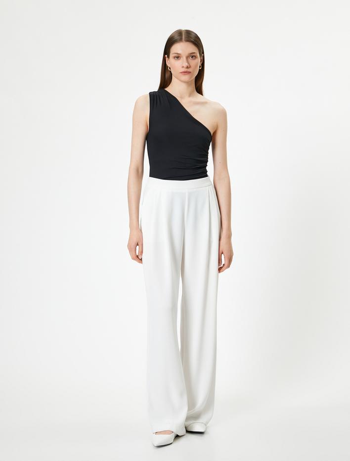  Tek Omuz Üst Drapeli Slim Fit