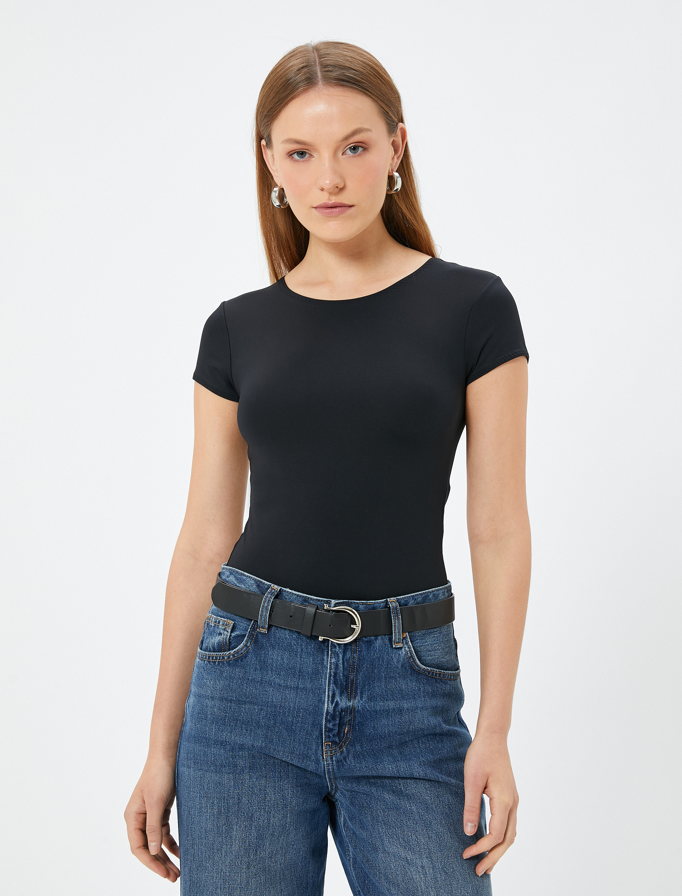   Basic Body Slim Fit Kısa Kollu Bisiklet Yaka