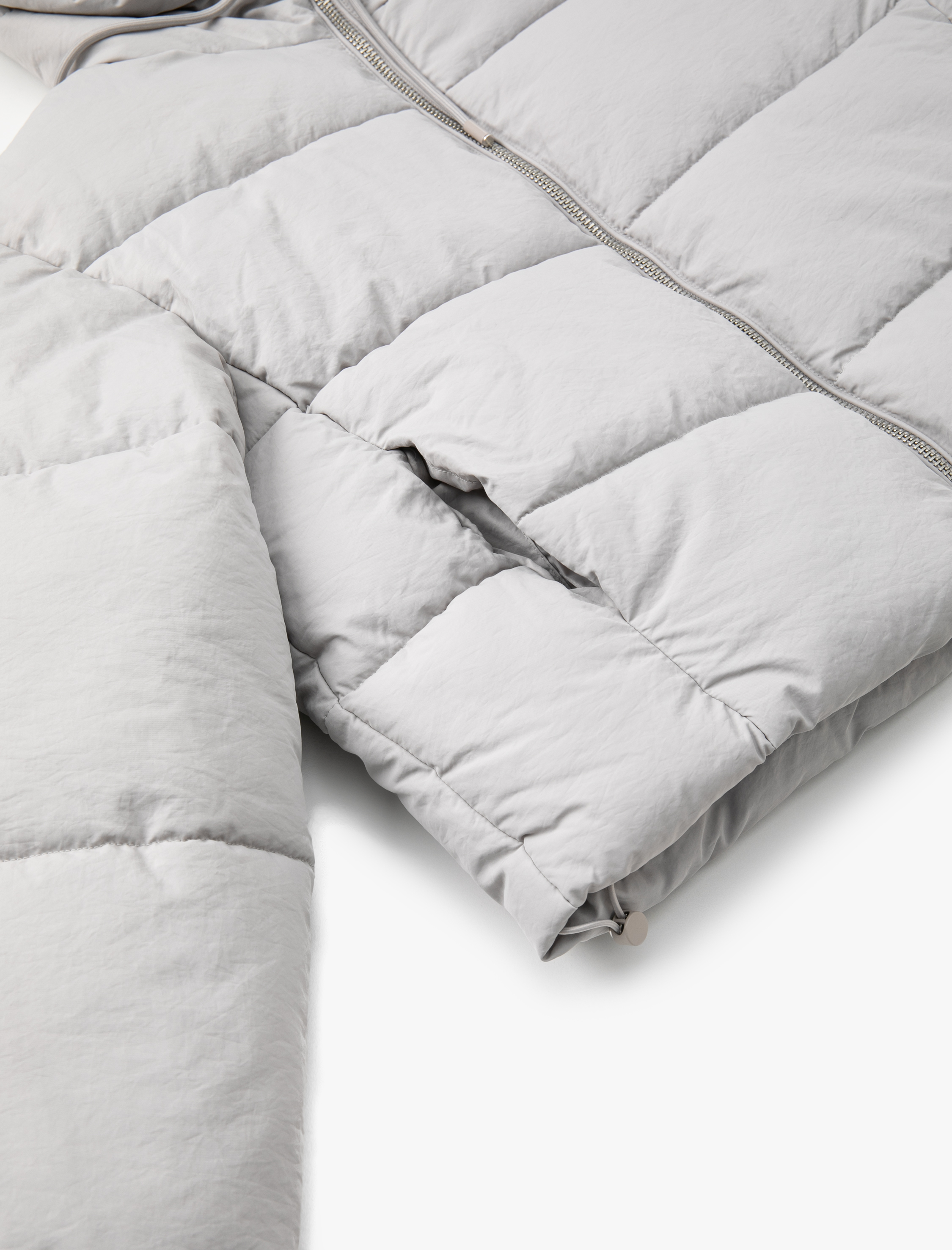   Kısa Şişme Mont Kapüşonlu Fermuarlı Cepli Rahat Kalıp