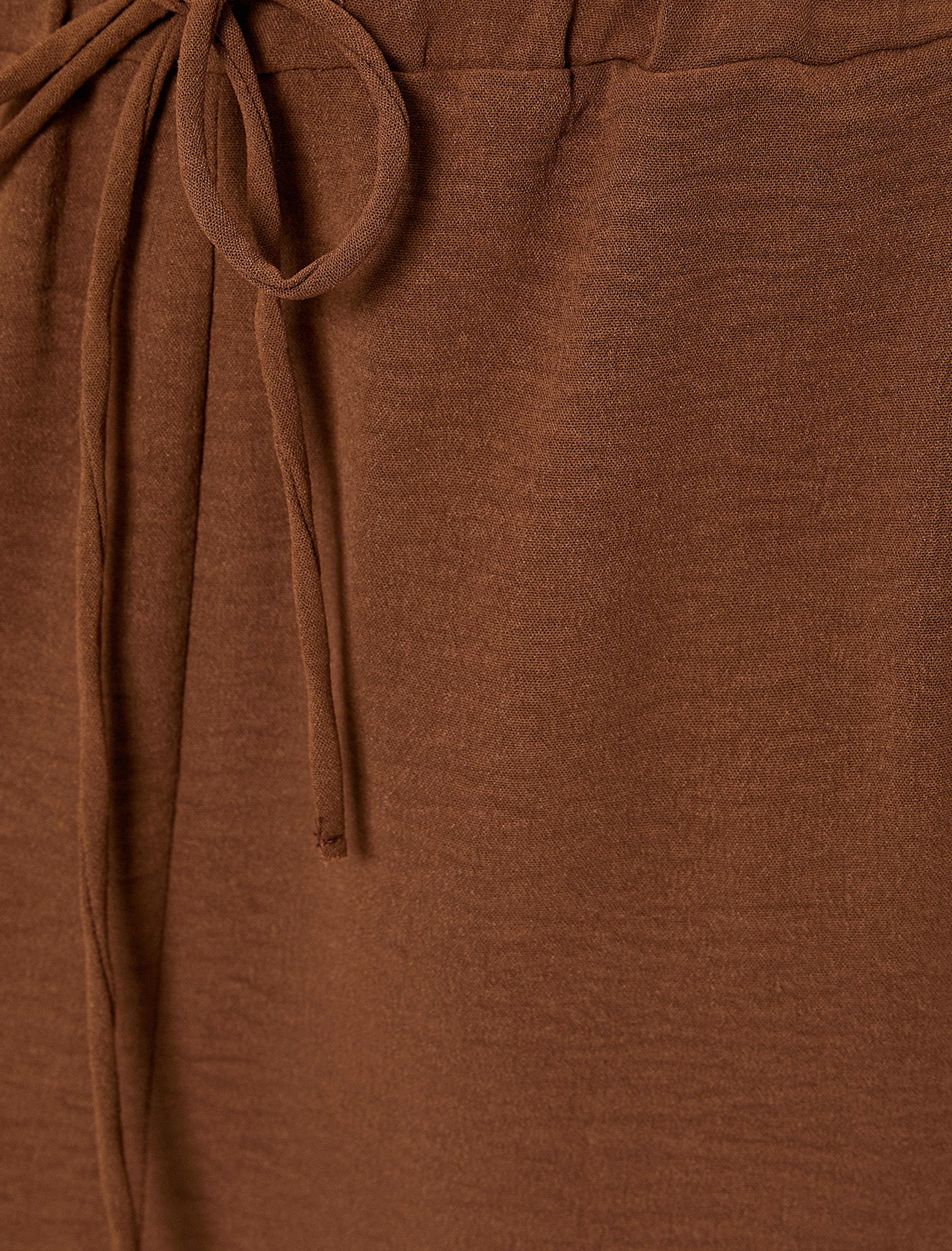   Aerobin Kumaş Rahat Pantolon Yüksek Bel Cepli Beli Bağlamalı