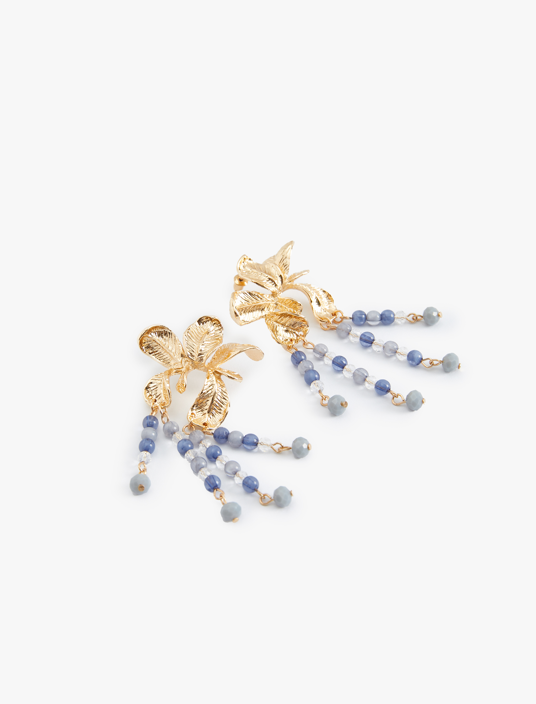  Kadın Çiçek Küpe Boncuklu Sallantılı