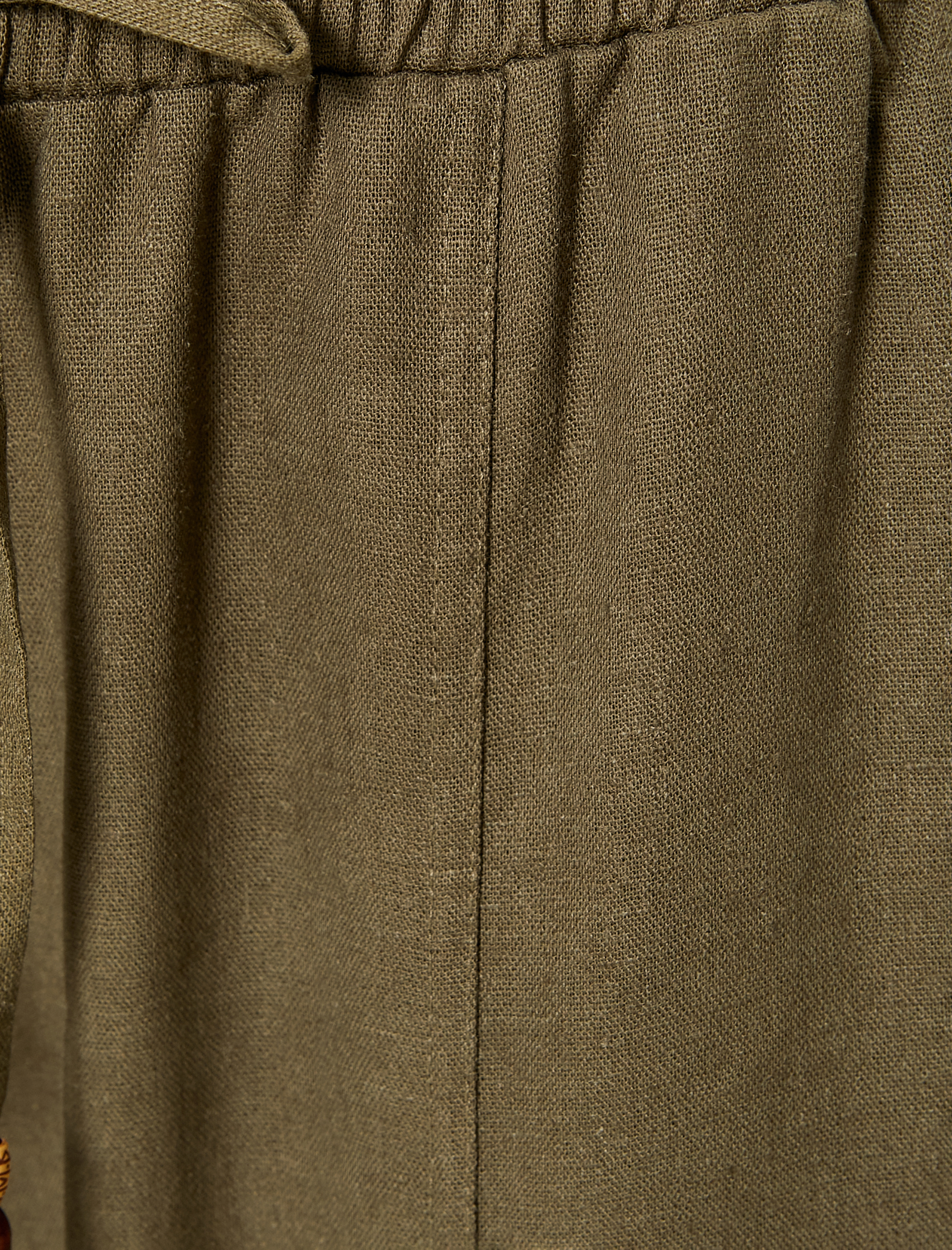   Keten Pantolon Astarlı Cepli Beli Bağlamalı