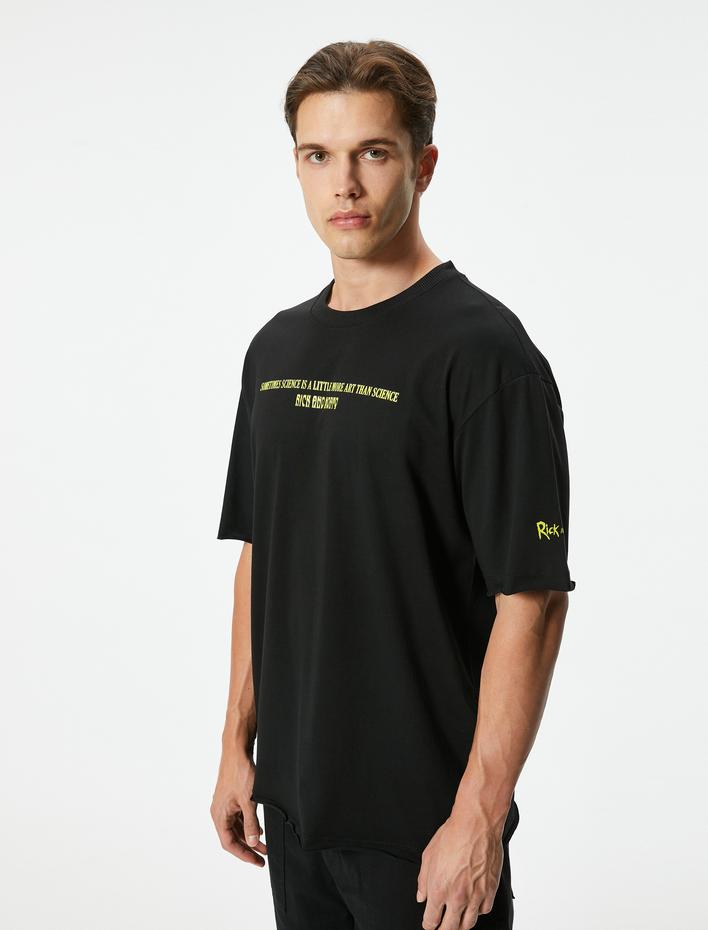  Rick and Morty Tişört Lisanslı Oversize Kısa Kollu Bisiklet Yaka Pamuklu