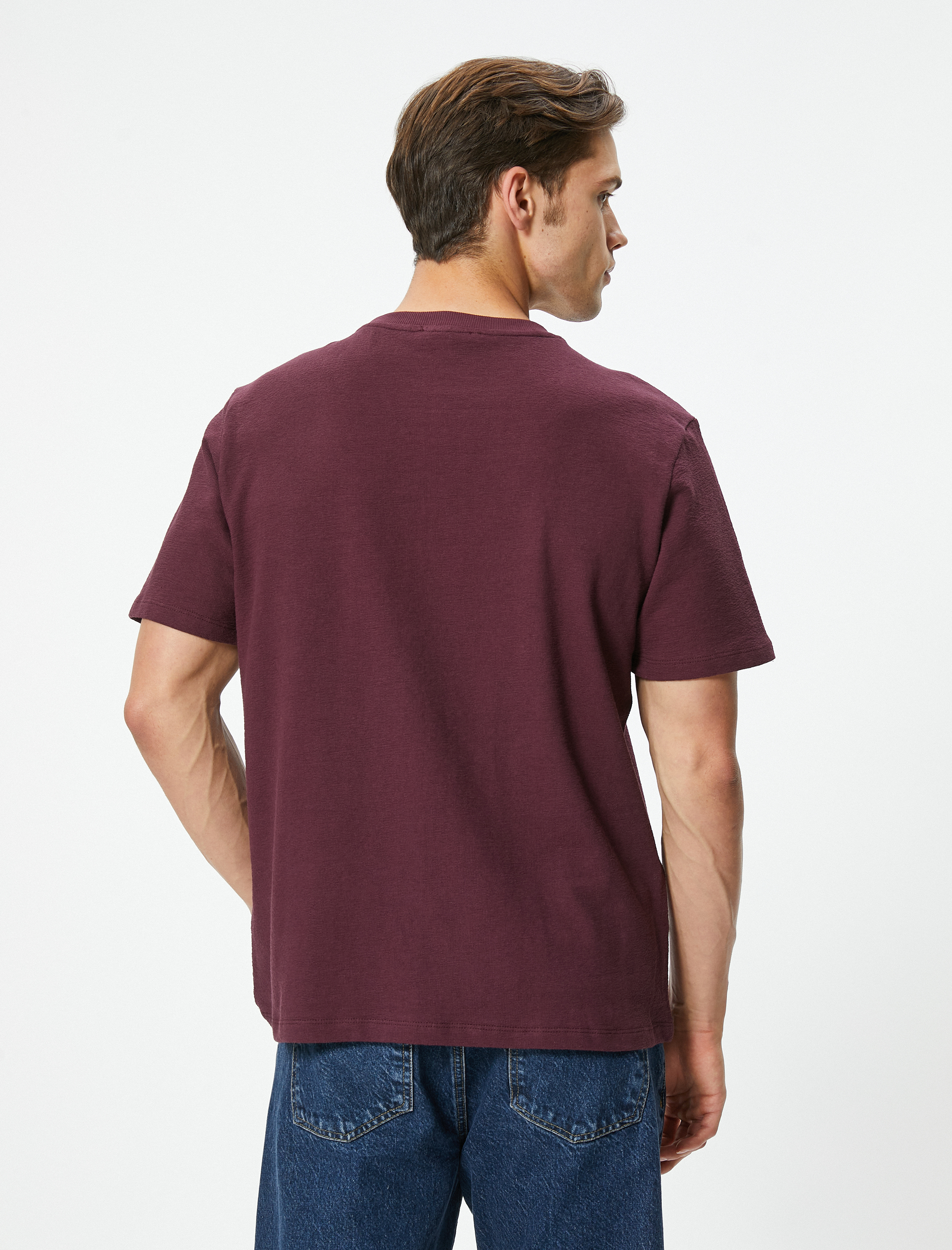   Pamuklu Bisiklet Yaka Kısa Kollu Basic Tişört