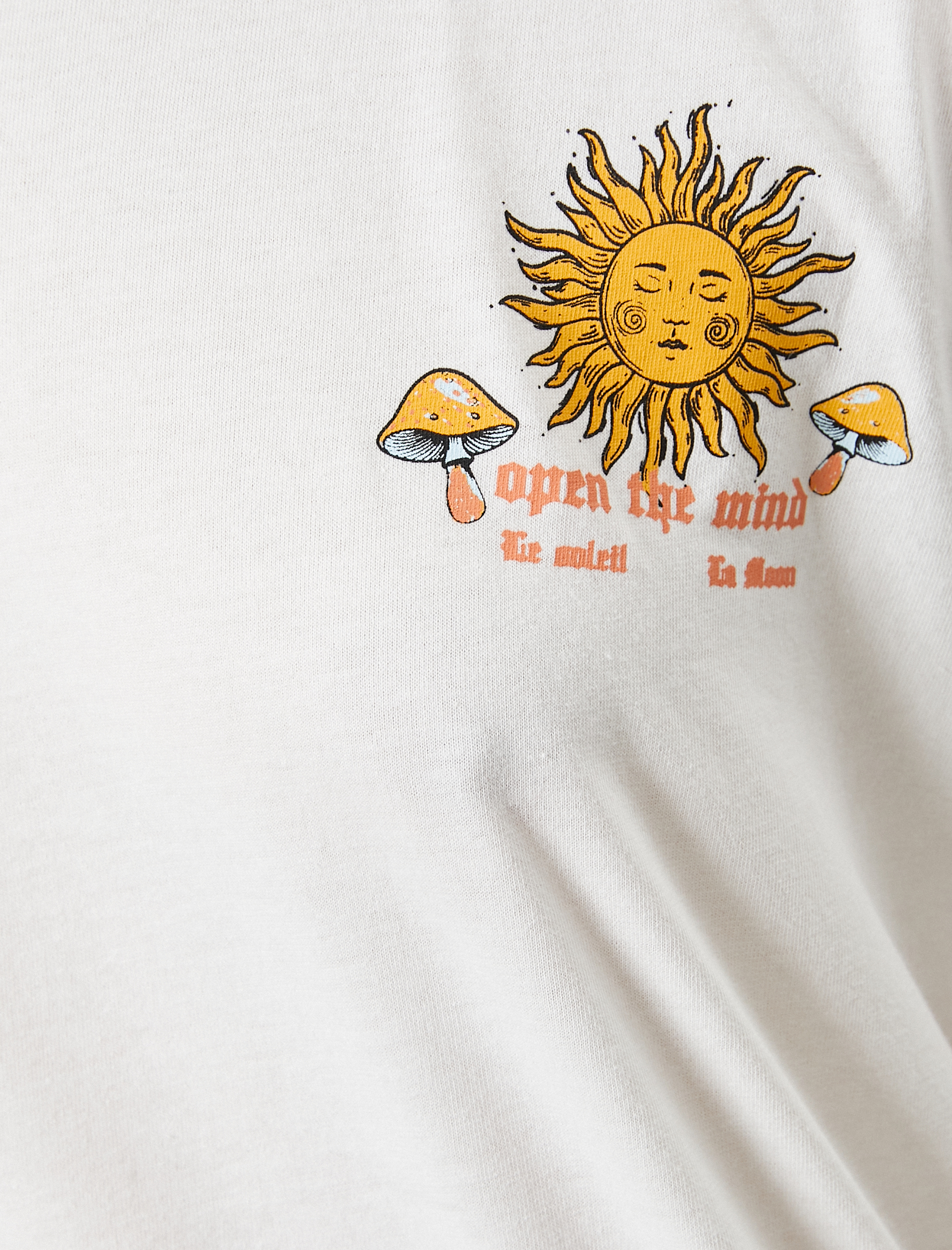   Arkası Baskılı Tişört Rahat Kesim Bisiklet Yaka Kısa Kollu