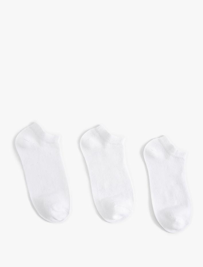 Erkek 3'lü Görünmez Çorap Seti Çok Renkli Pamuk Karışımlı