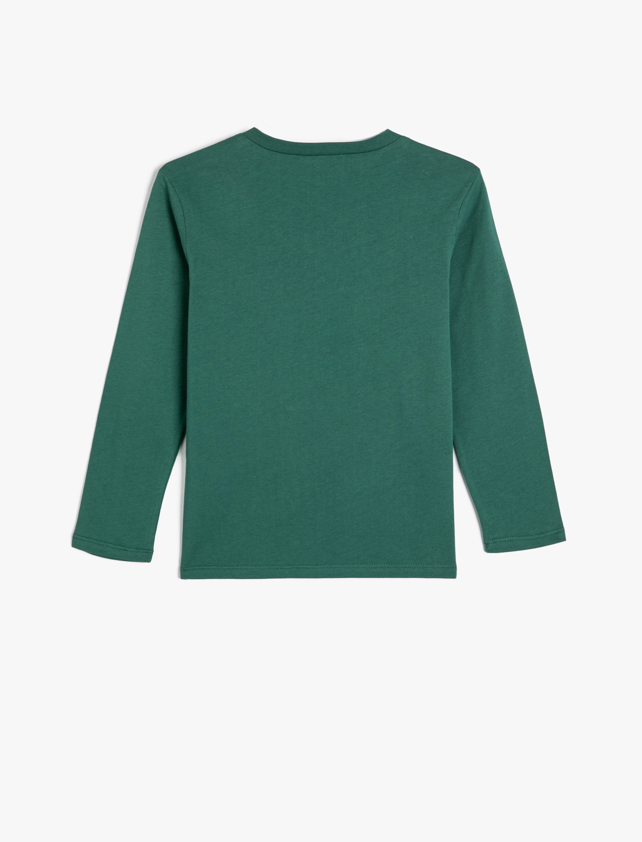  Erkek Çocuk Tişört Futbol Temalı Baskı Detaylı Uzun Kollu Bisiklet Yaka Pamuklu