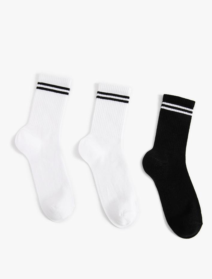 Kadın Tenis Çorabı 3'lü Çok Renkli