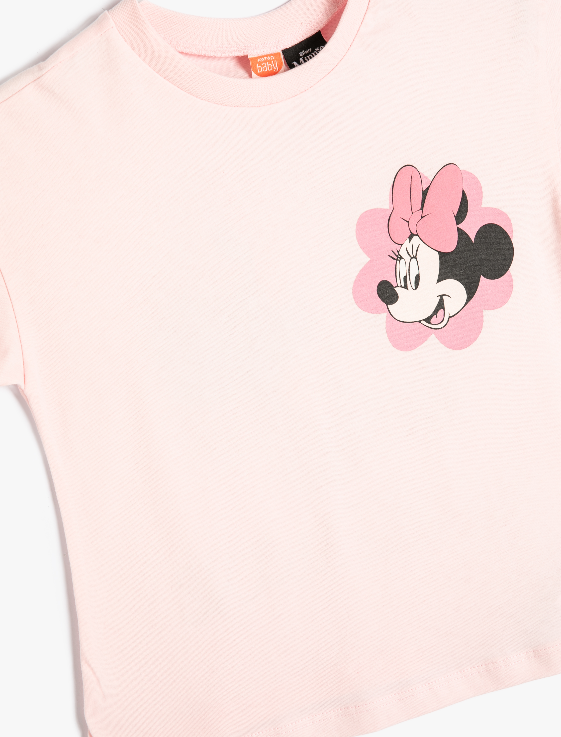 Kız Bebek Minnie Mouse Tişört Lisanslı Kısa Kollu Bisiklet Yaka Pamuklu