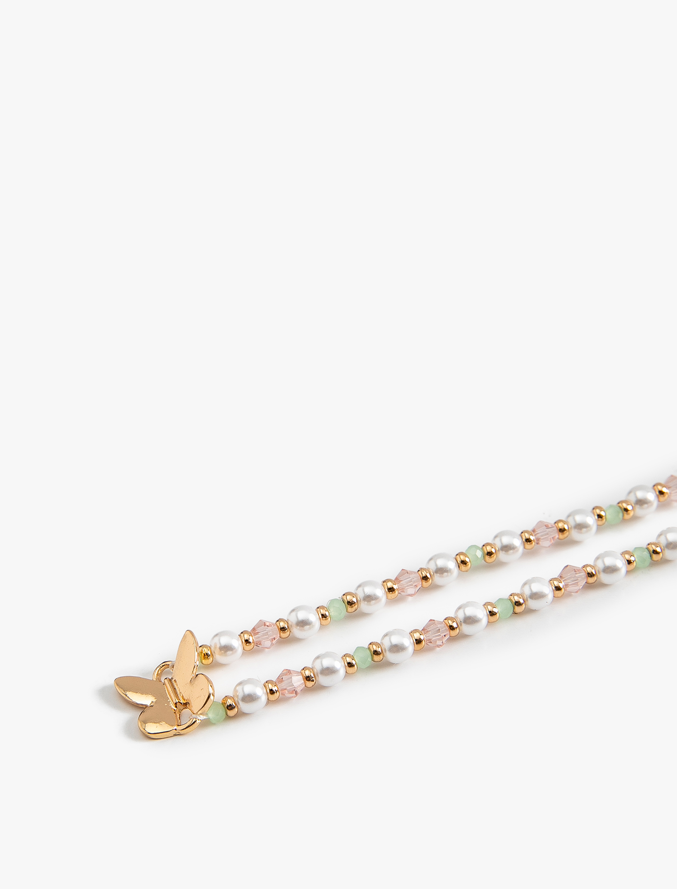  Kadın Kelebekli Kolye Boncuklu