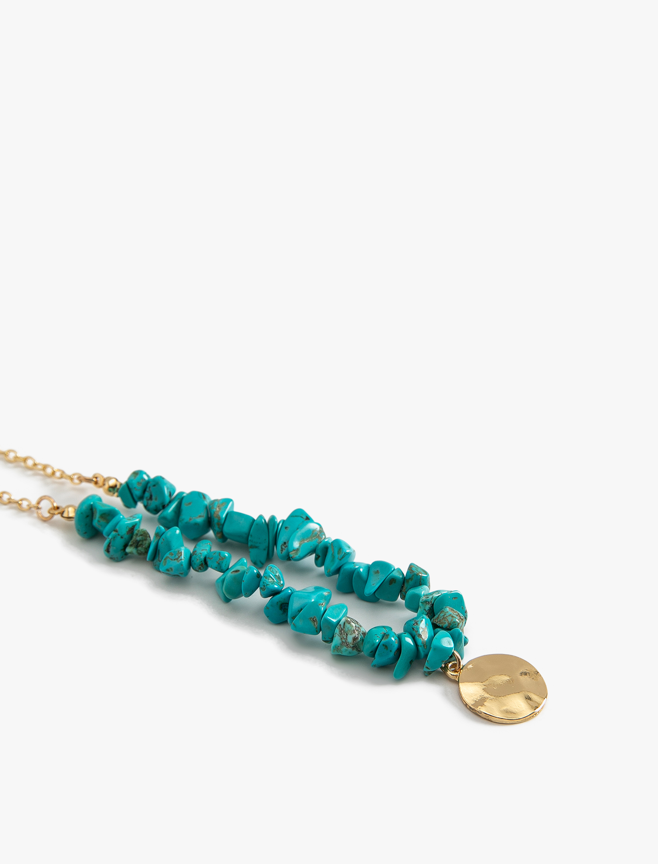  Kadın Charm Detaylı Taşlı Kolye