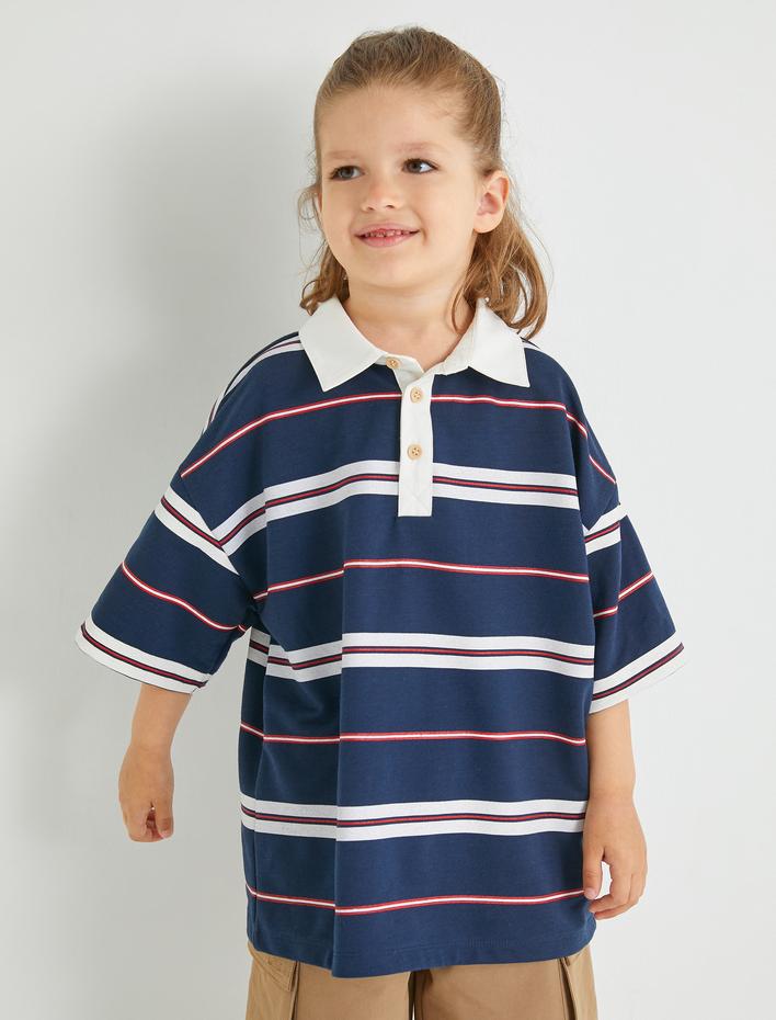 Erkek Çocuk Polo Yaka Tişört Kısa Kollu Pamuklu