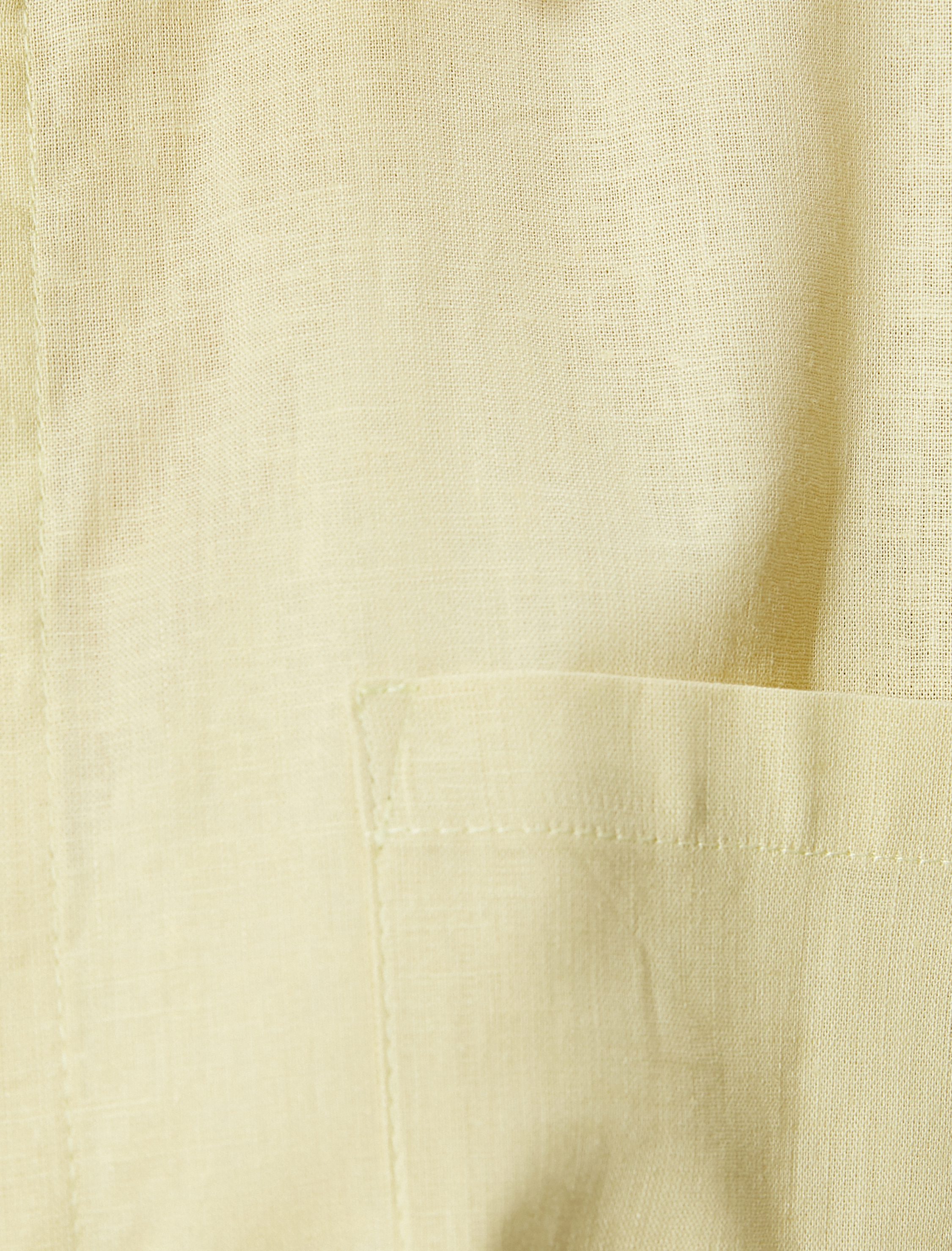   Crop Gömlek Cep Detaylı Keten Pamuk Karışımlı