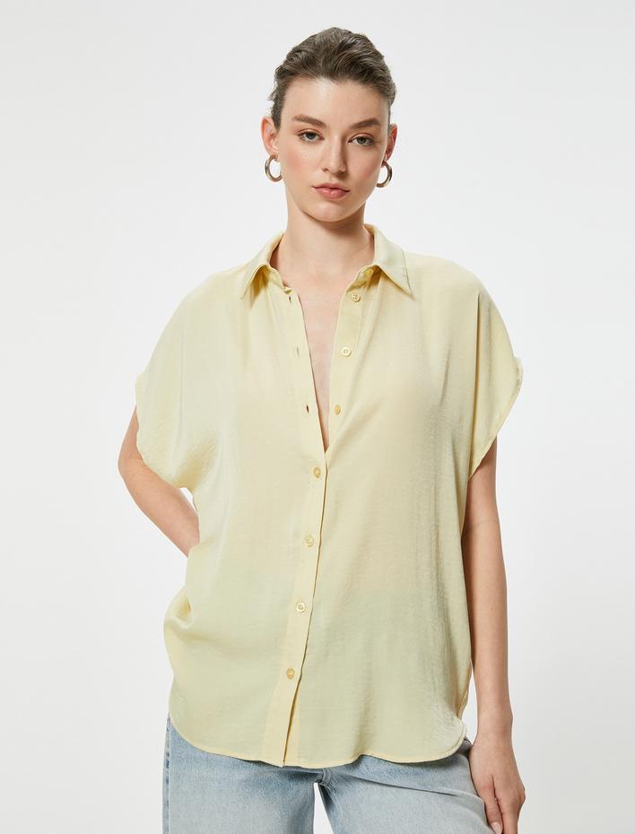  Kısa Kollu Gömlek Relax Fit Klasik Yaka Düğmeli