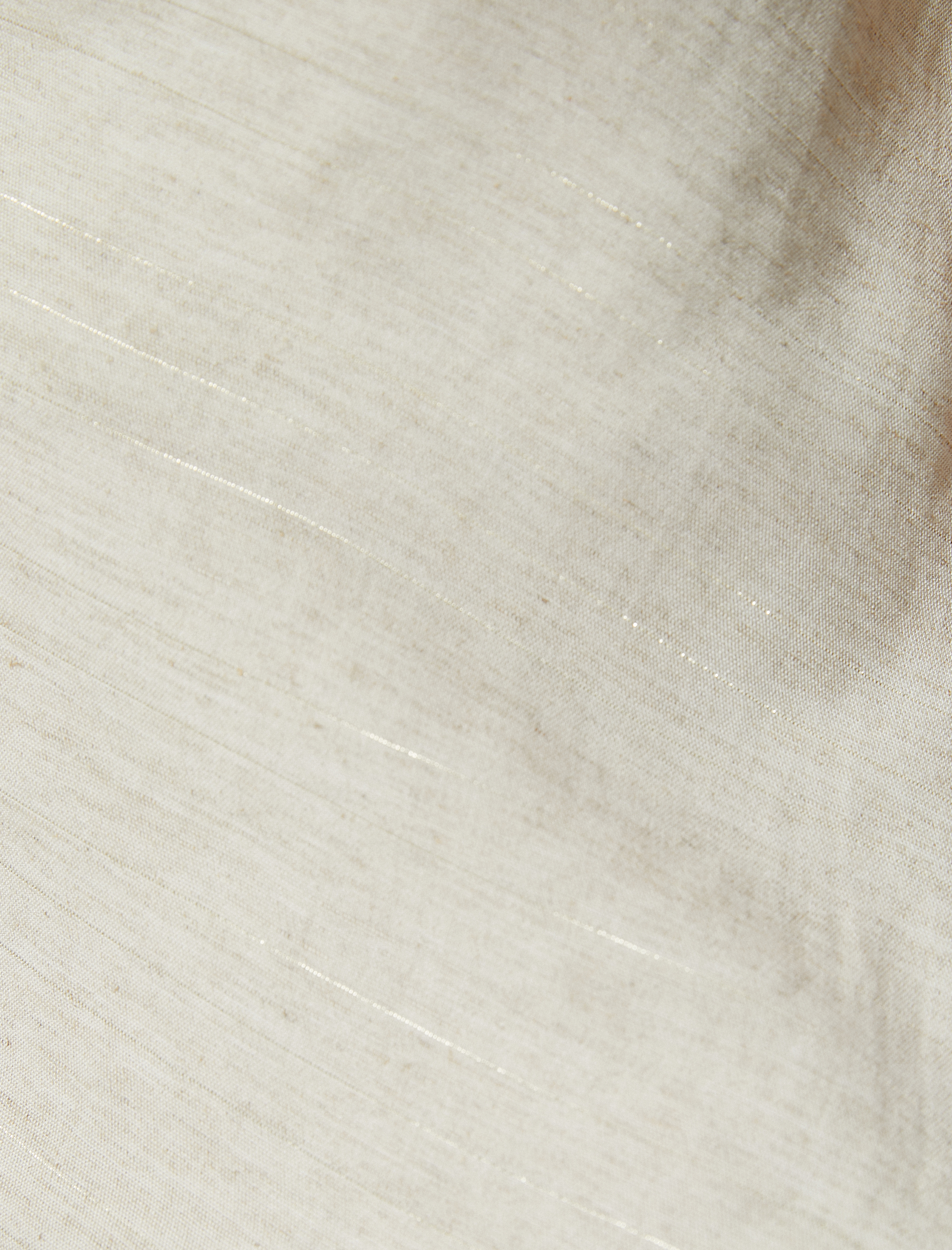 Uzun Elbise Keten Karışımlı Degaje Yaka Askılı Drapeli