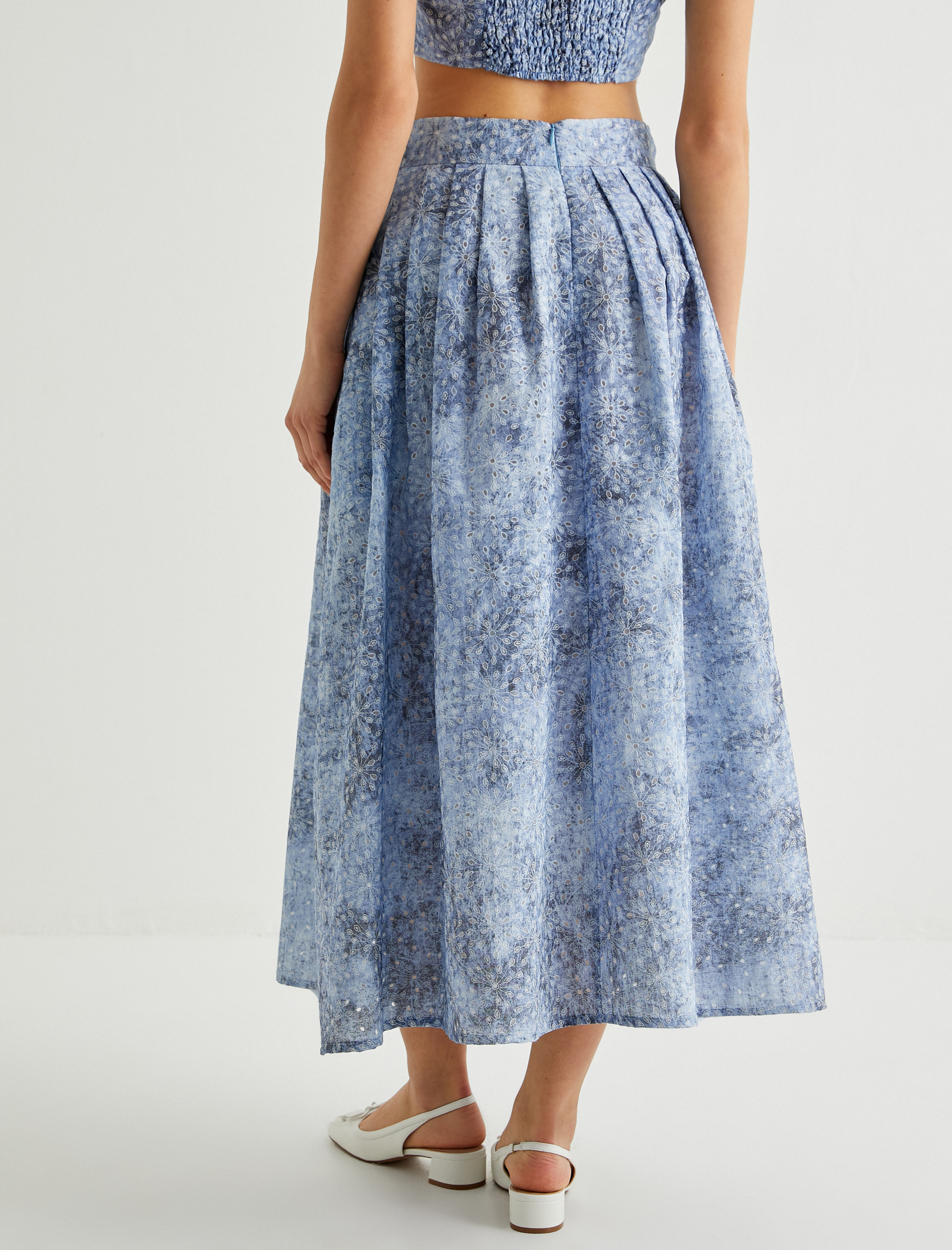   Koton X Sibil Çetinkaya - Çiçekli Midi Kloş Etek