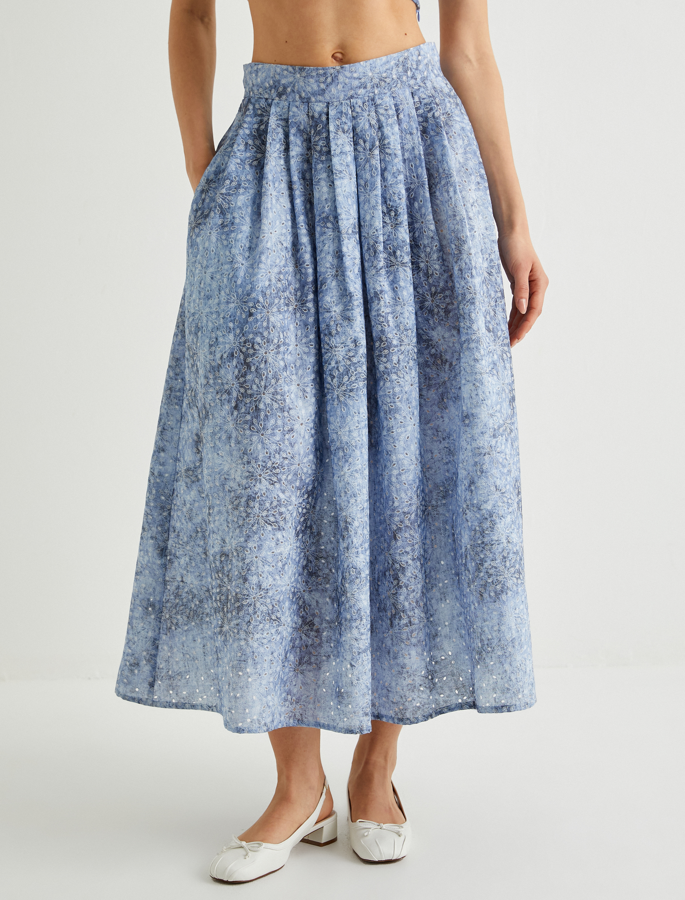   Koton X Sibil Çetinkaya - Çiçekli Midi Kloş Etek