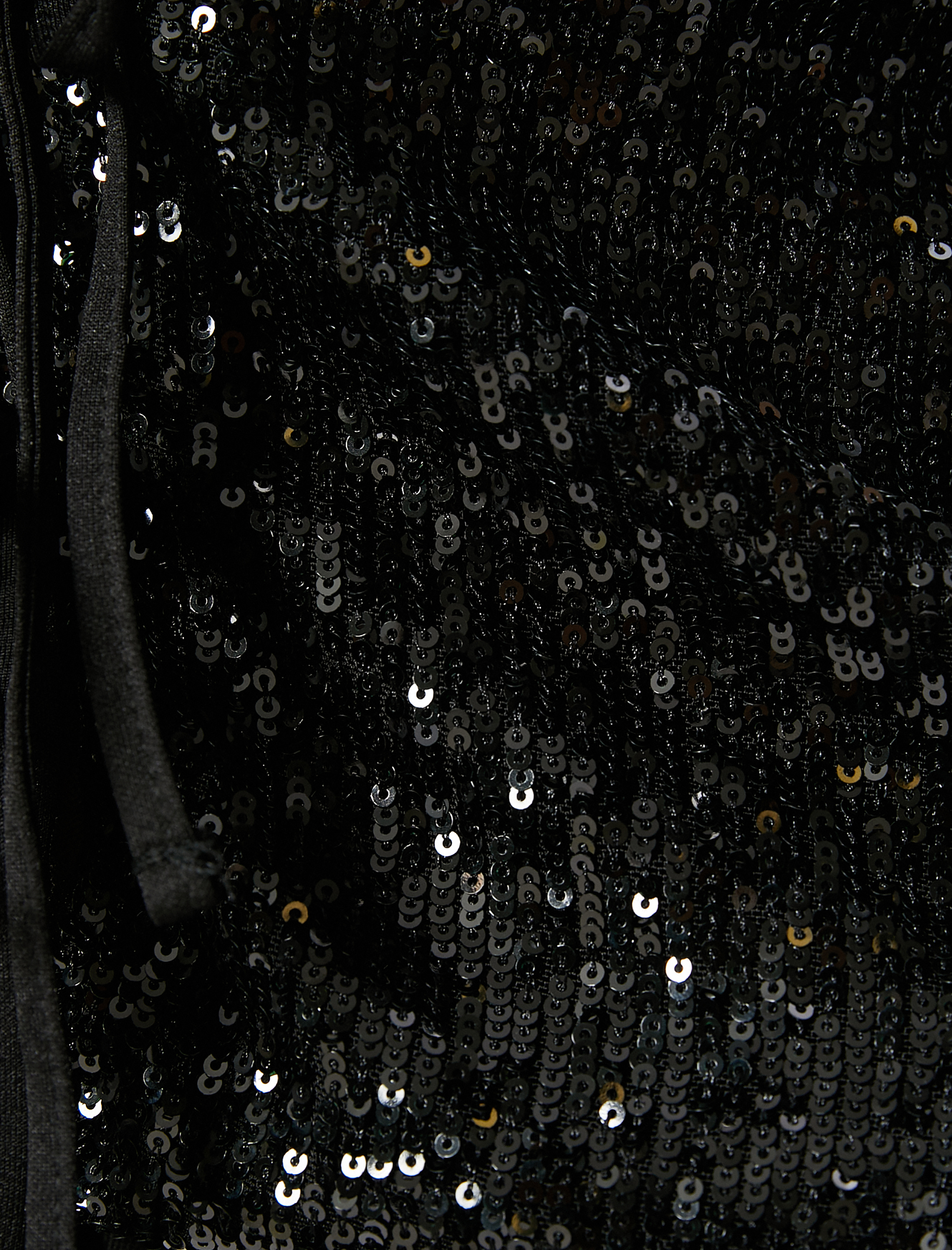   Pullu Payetli Abiye Bluz Bağlama Detaylı Askılı