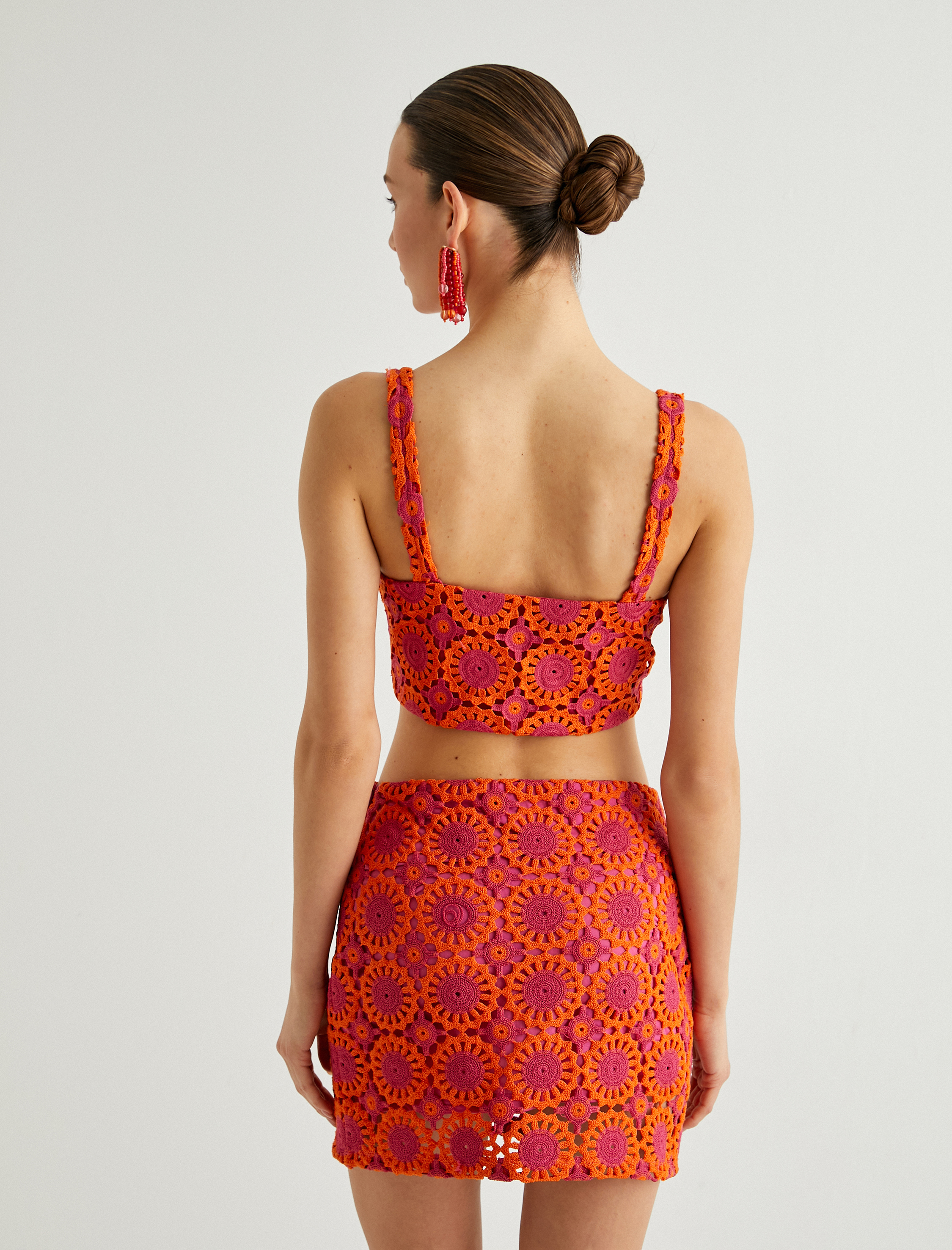   İşlemeli Askılı Crop Büstiyer