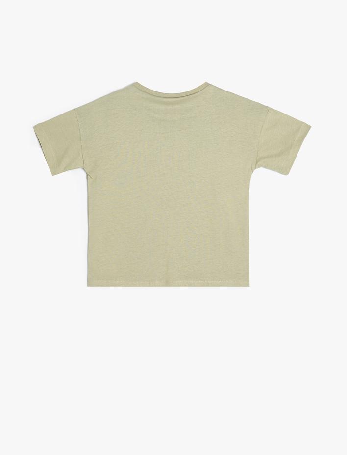 Erkek Bebek Dinozorlu Tişört Kısa Kollu Bisiklet Yaka Pamuklu