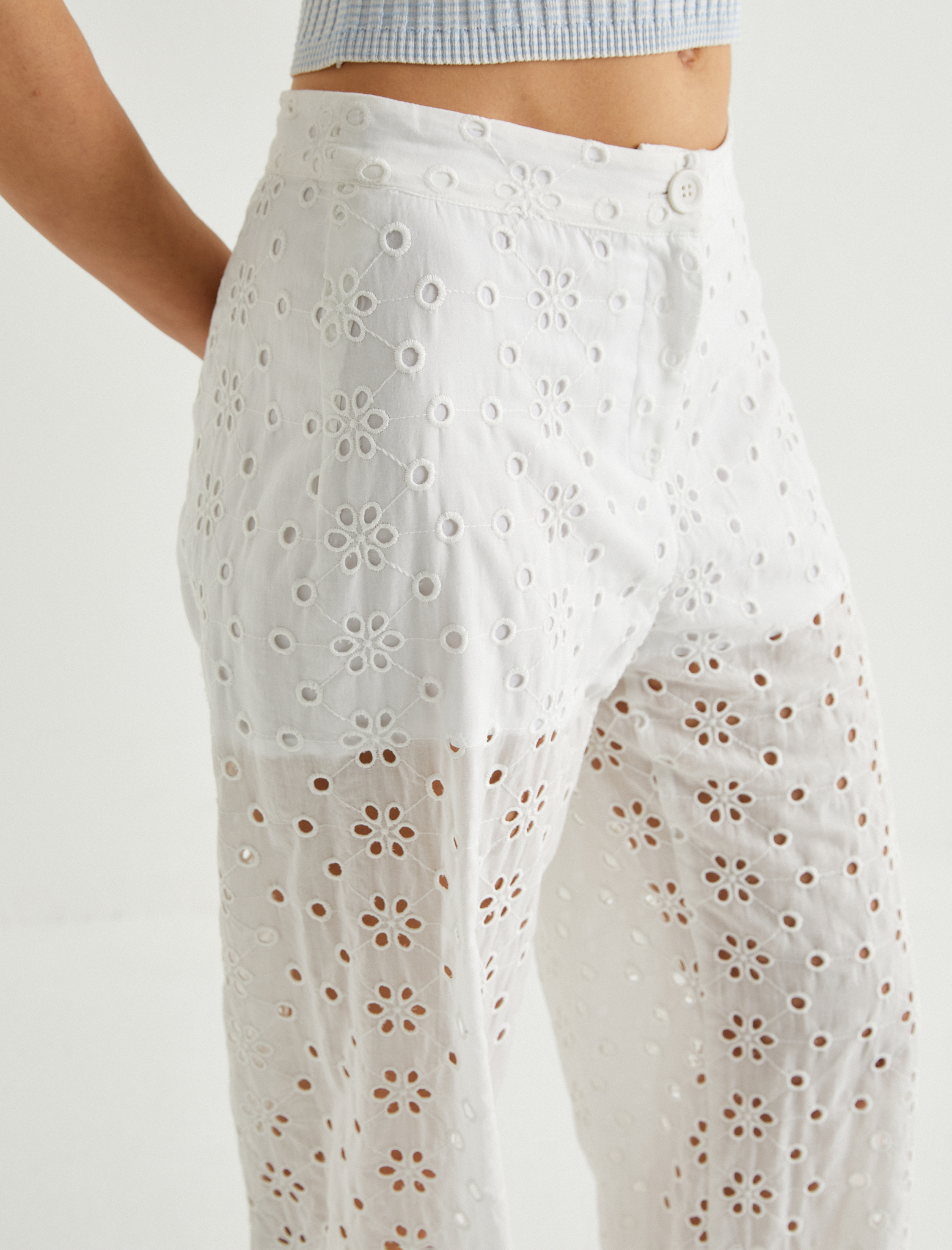   Koton X Sibil Çetinkaya - Geniş Paça Fisto Pantolon Yarım Astarlı