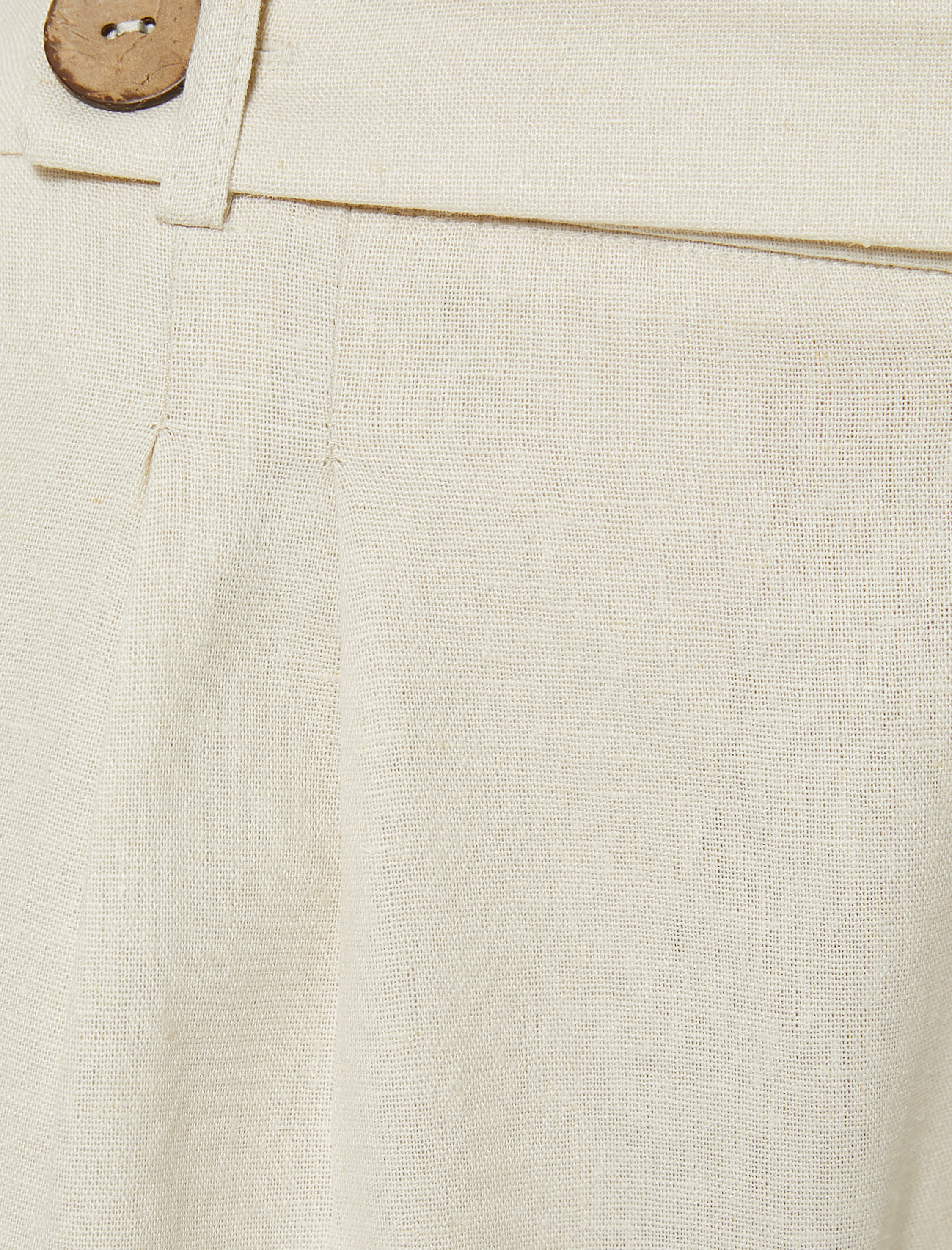   Keten Pantolon Bol Paça Crop