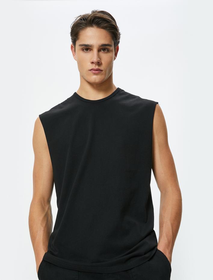  Kolsuz Tişört Basic Bisiklet Yaka Pamuklu