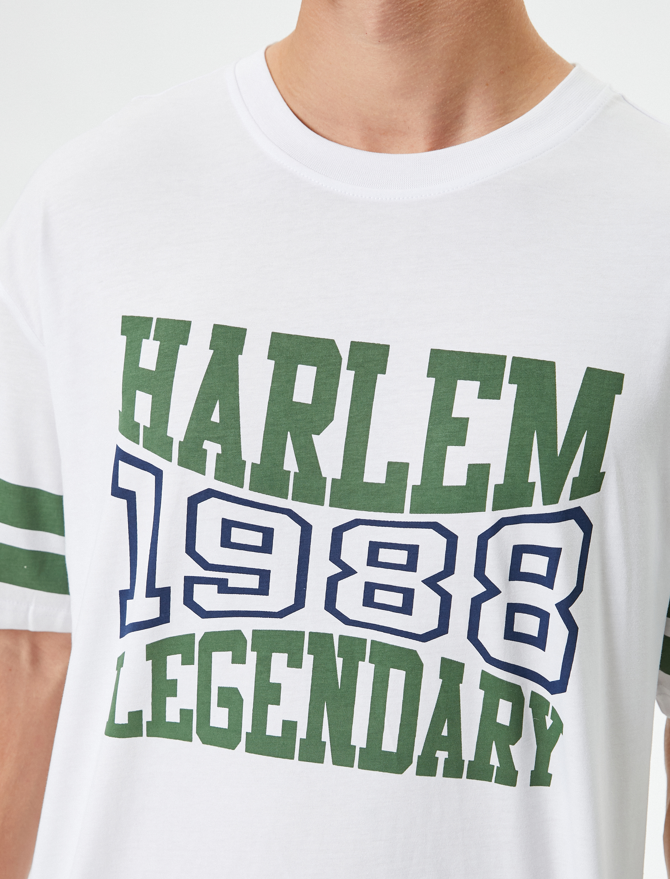   Oversize Tişört Slogan Baskılı Bisiklet Yaka Kısa Kollu Pamuklu