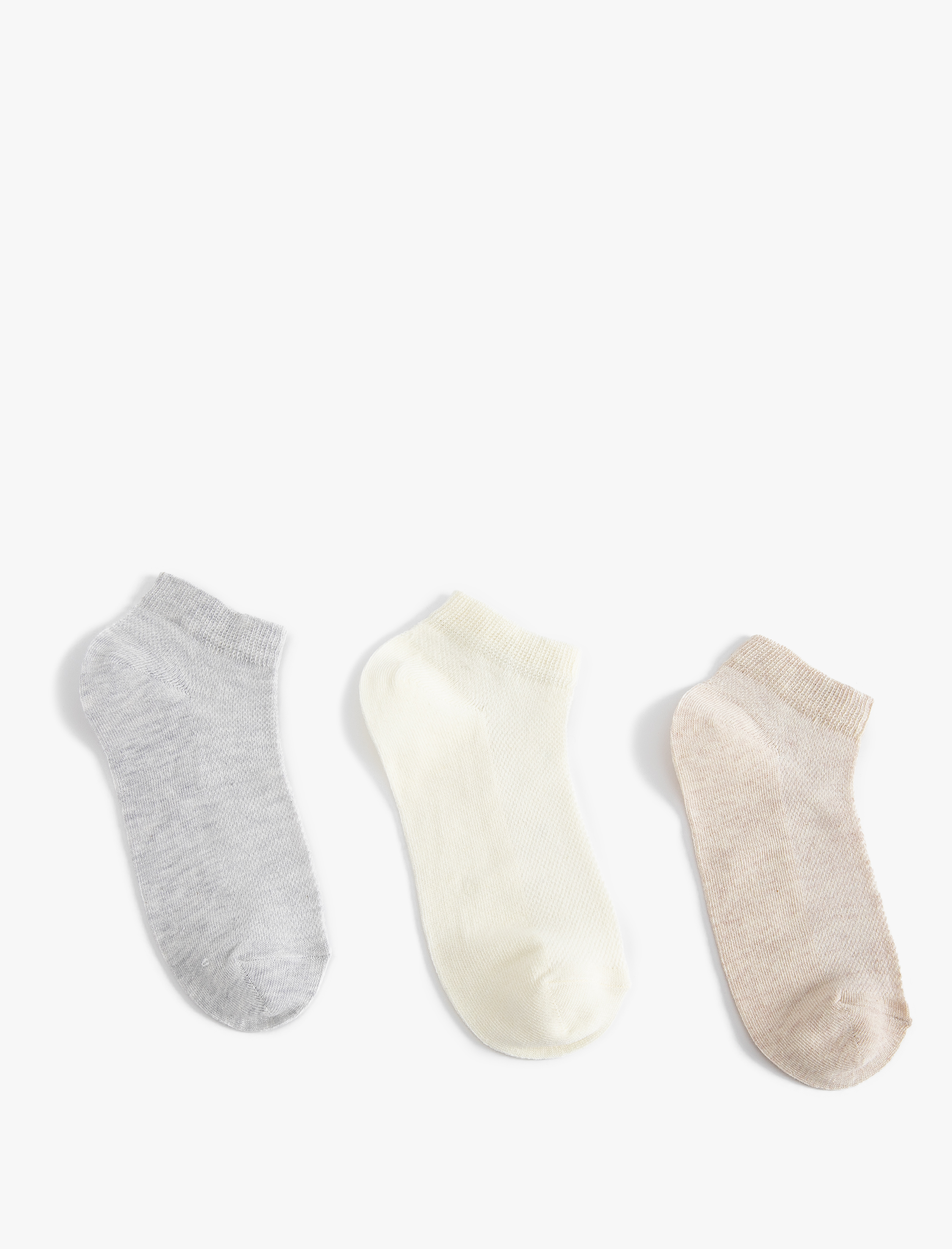  Kadın 3&#39;lü Patik Çorap Seti Çok Renkli