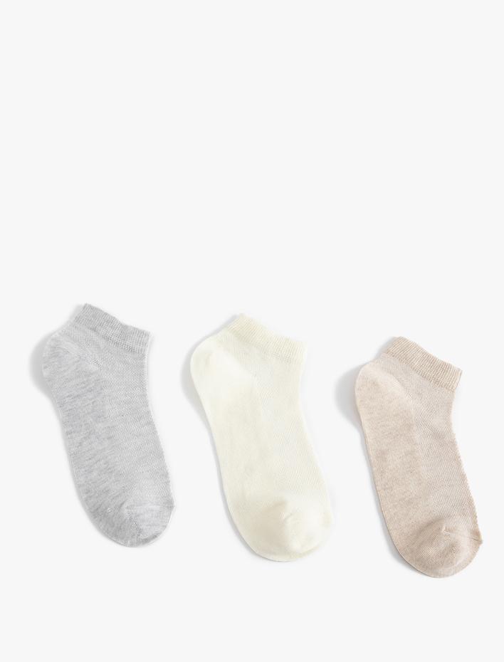 Kadın 3'lü Patik Çorap Seti Çok Renkli