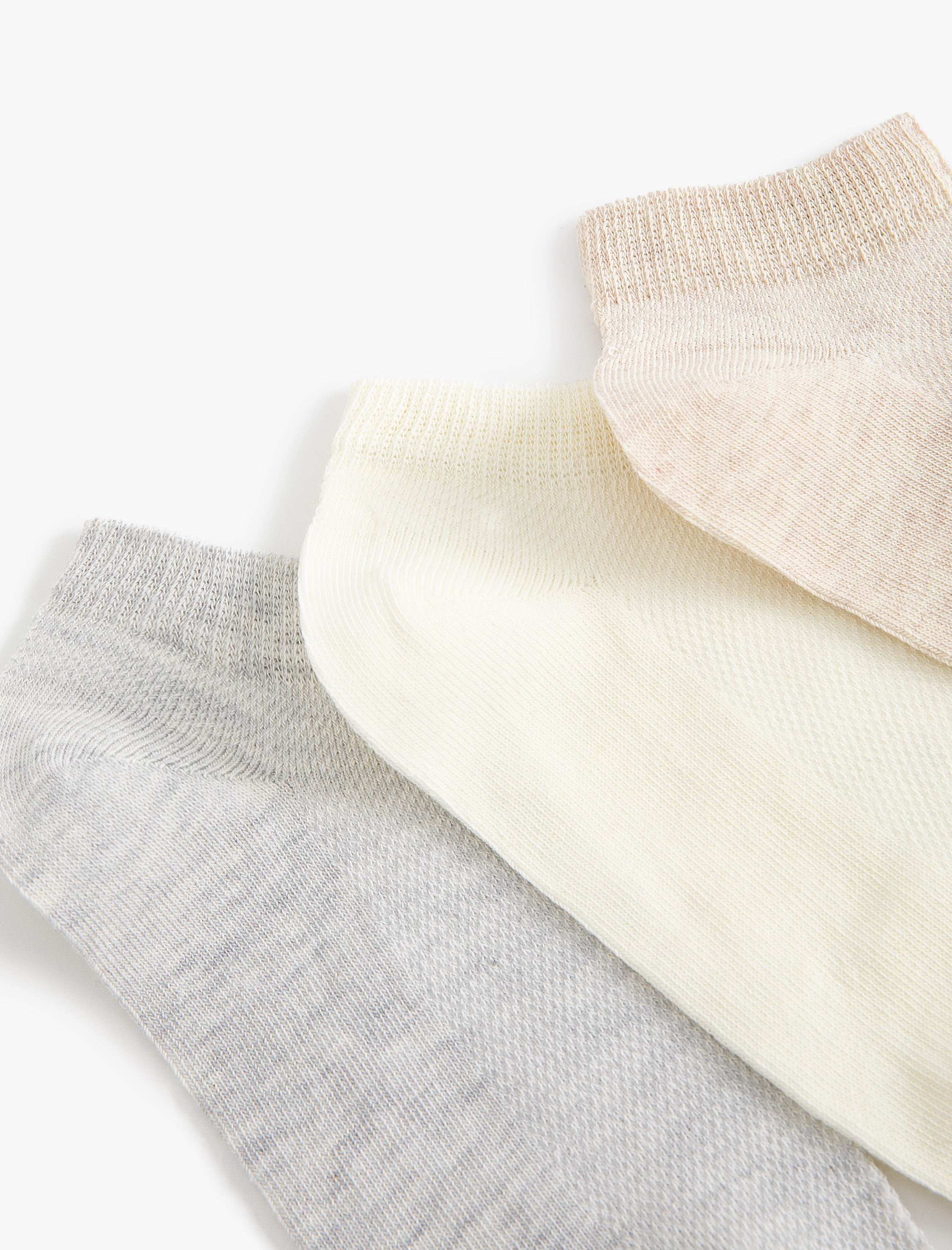  Kadın 3&#39;lü Patik Çorap Seti Çok Renkli