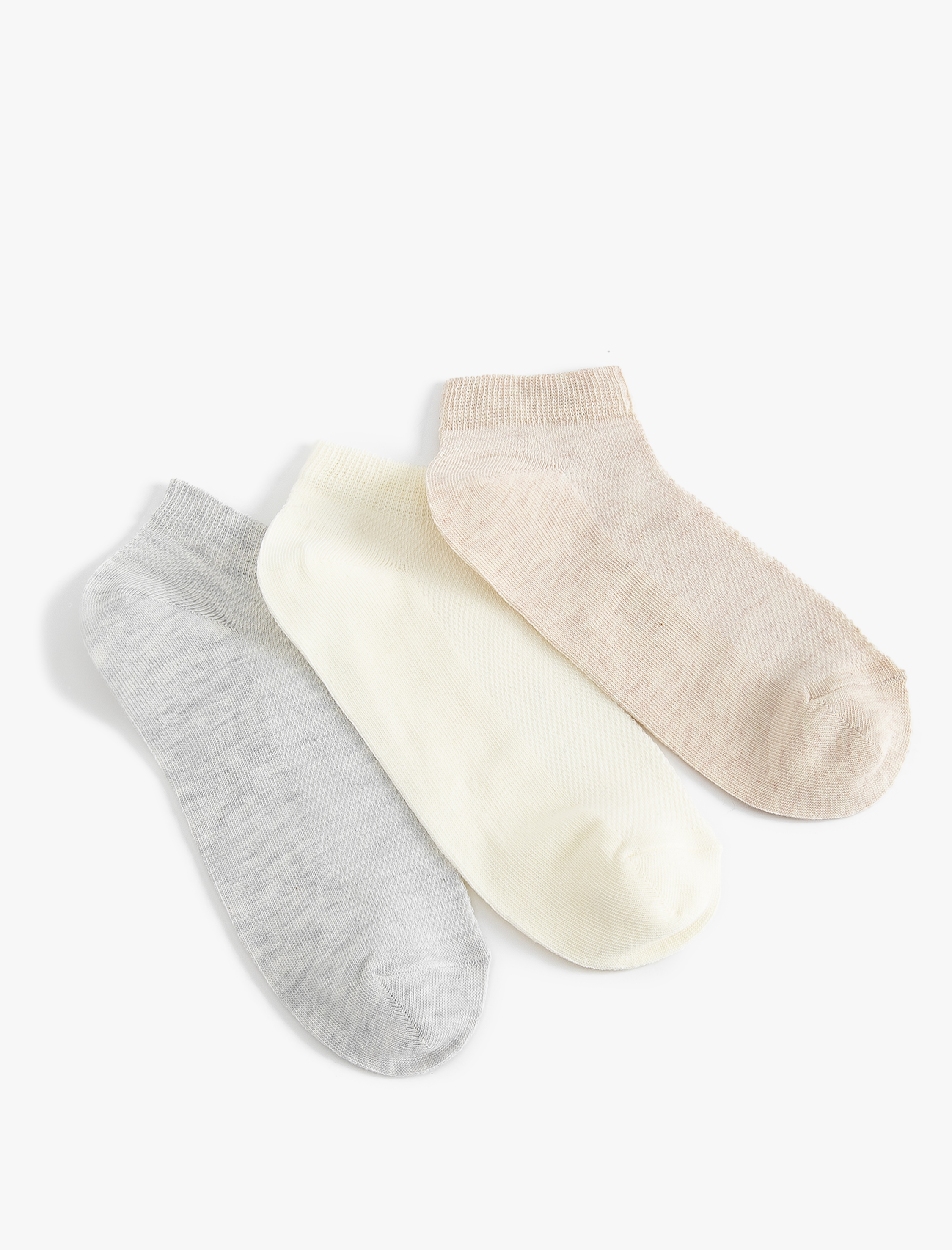  Kadın 3&#39;lü Patik Çorap Seti Çok Renkli