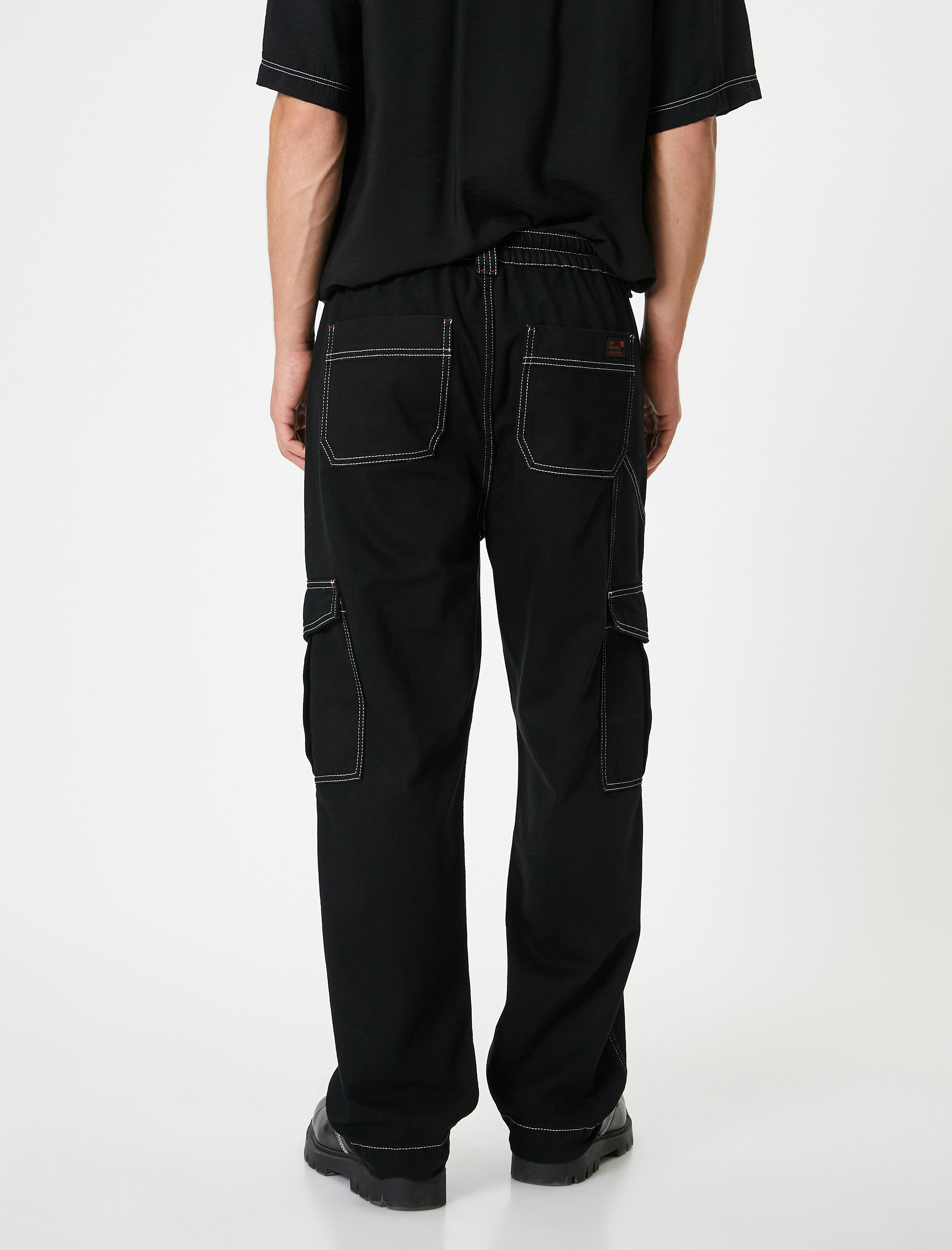   Bol Paça Oversize Paraşüt Kargo Kot Pantolon