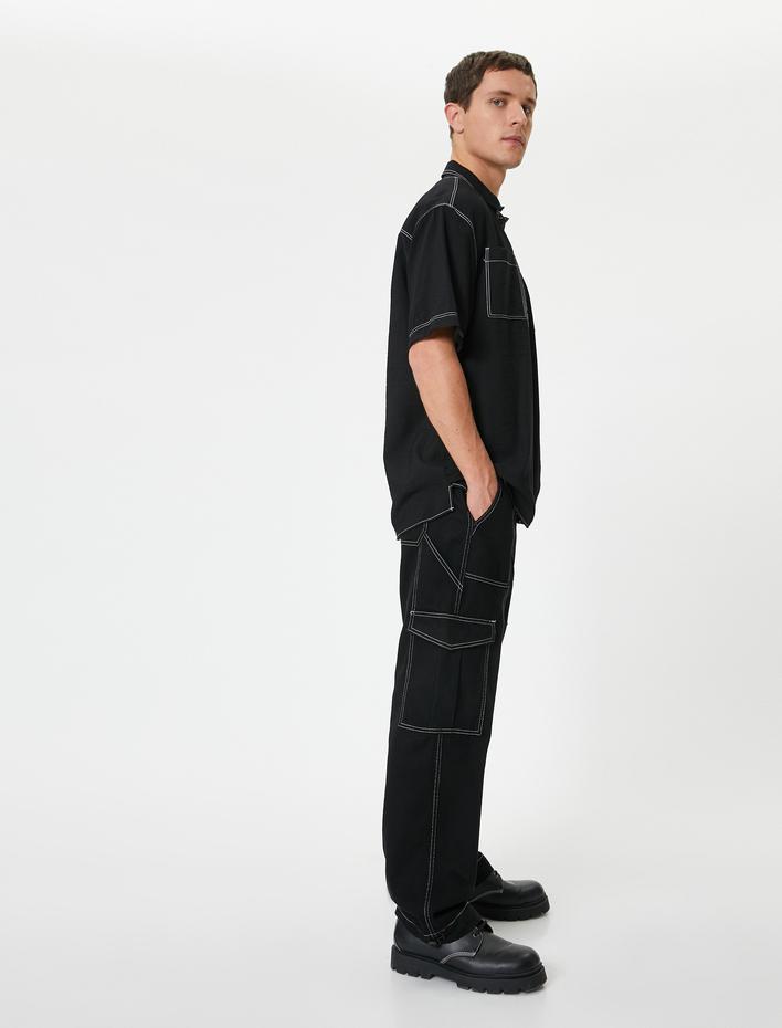  Bol Paça Oversize Paraşüt Kargo Kot Pantolon