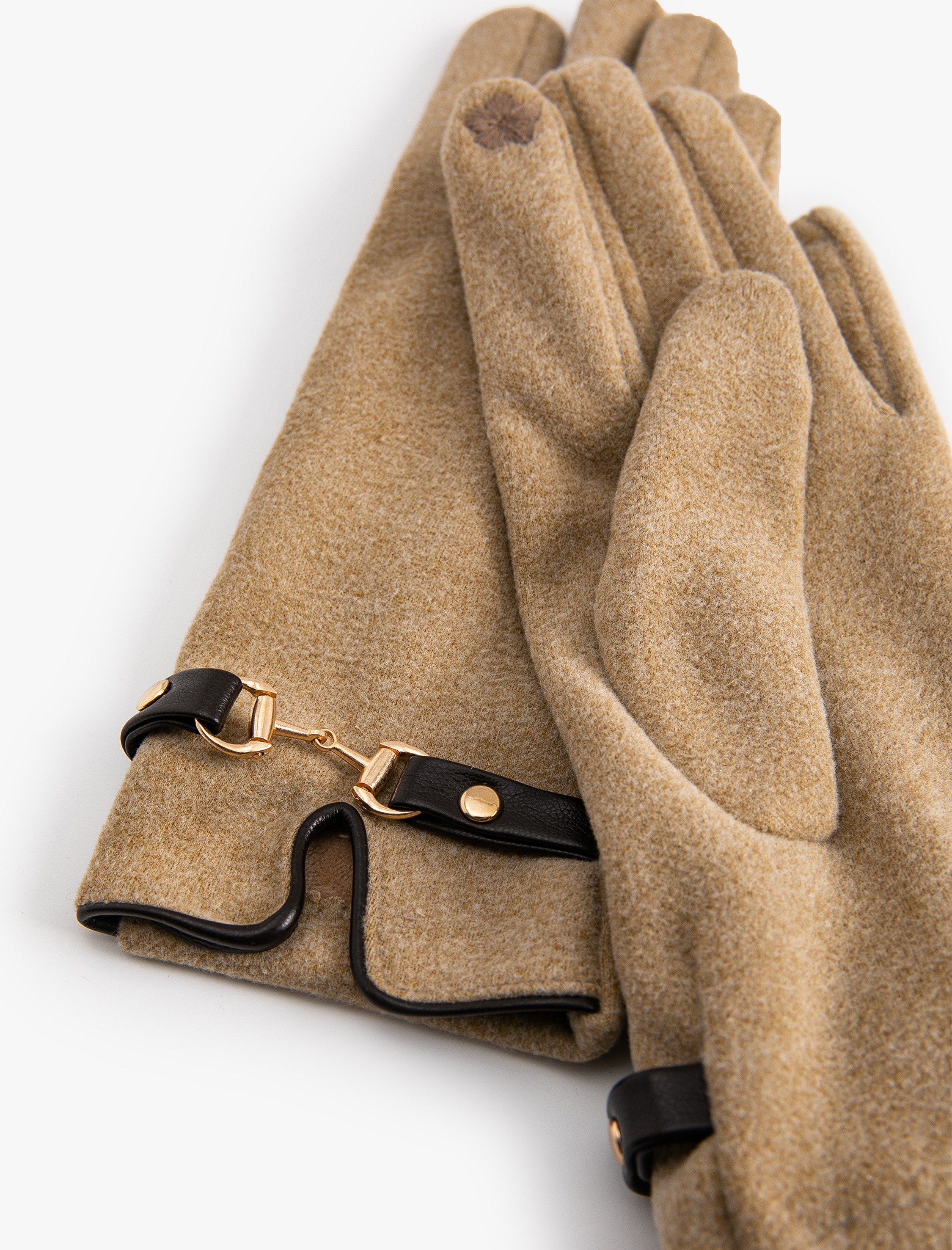  Kadın Eldiven Kemerli Metal Aksesuarlı