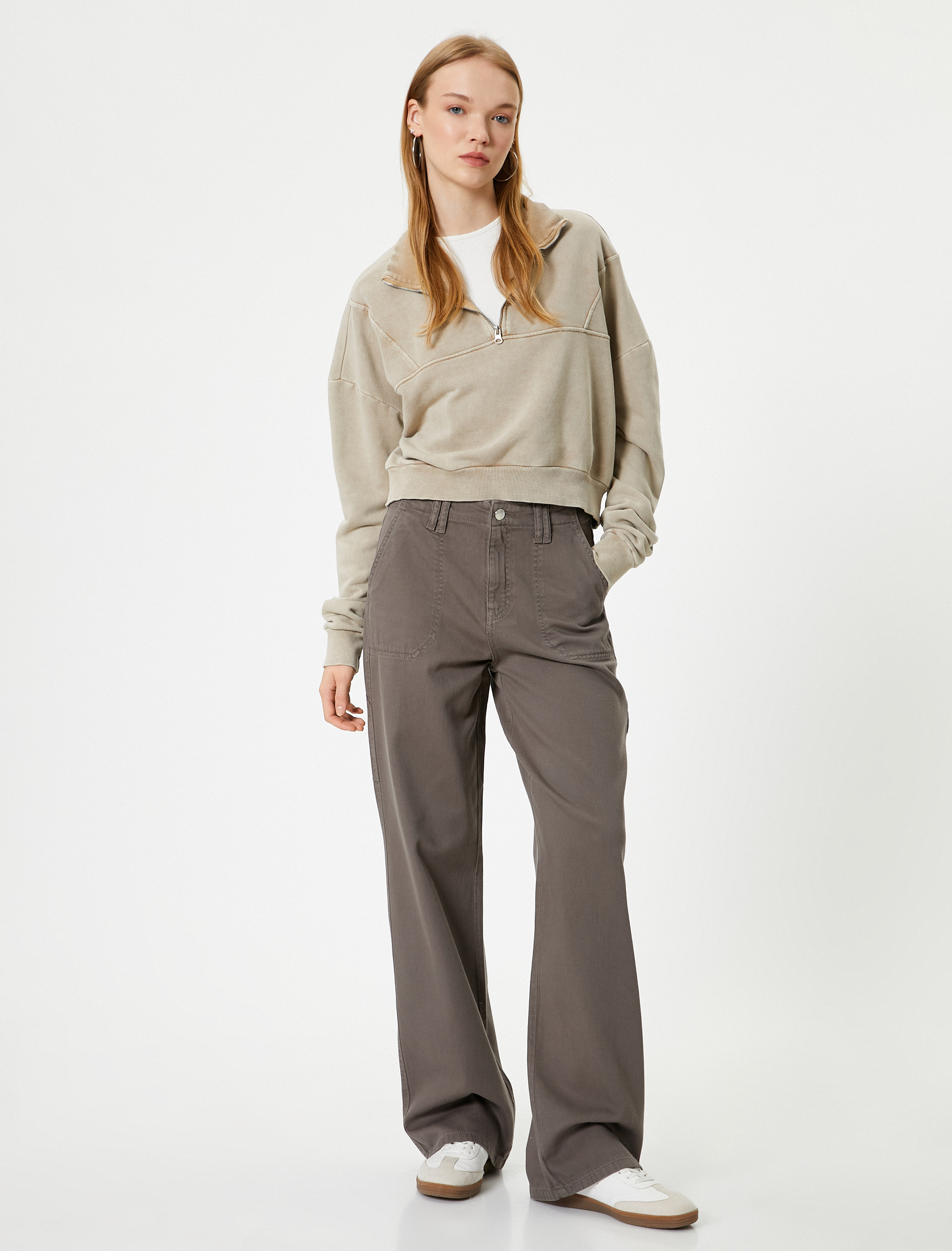   Cepli Yüksek Bel Denim Pantolon -  Longer Straight Jeans