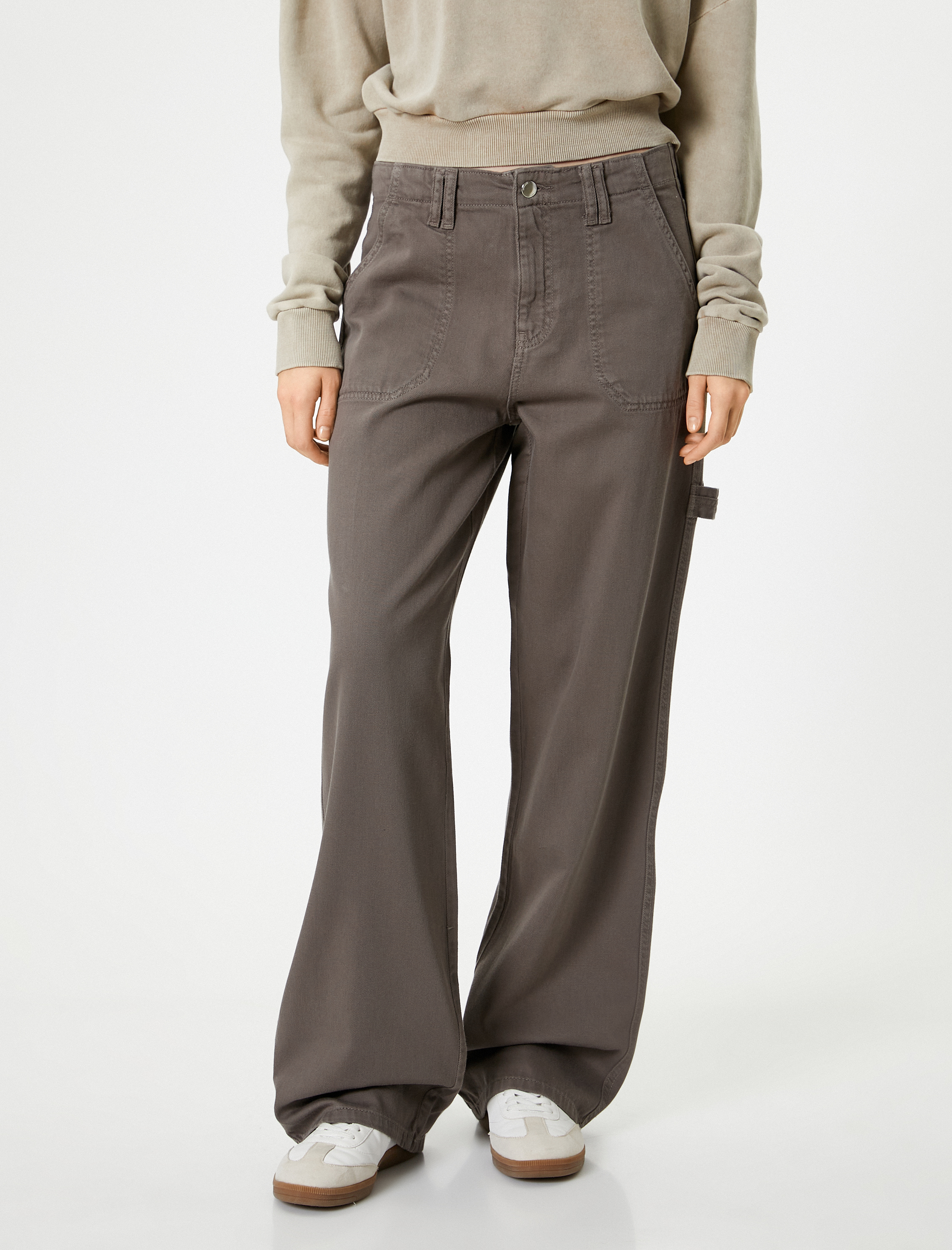   Cepli Yüksek Bel Denim Pantolon -  Longer Straight Jeans