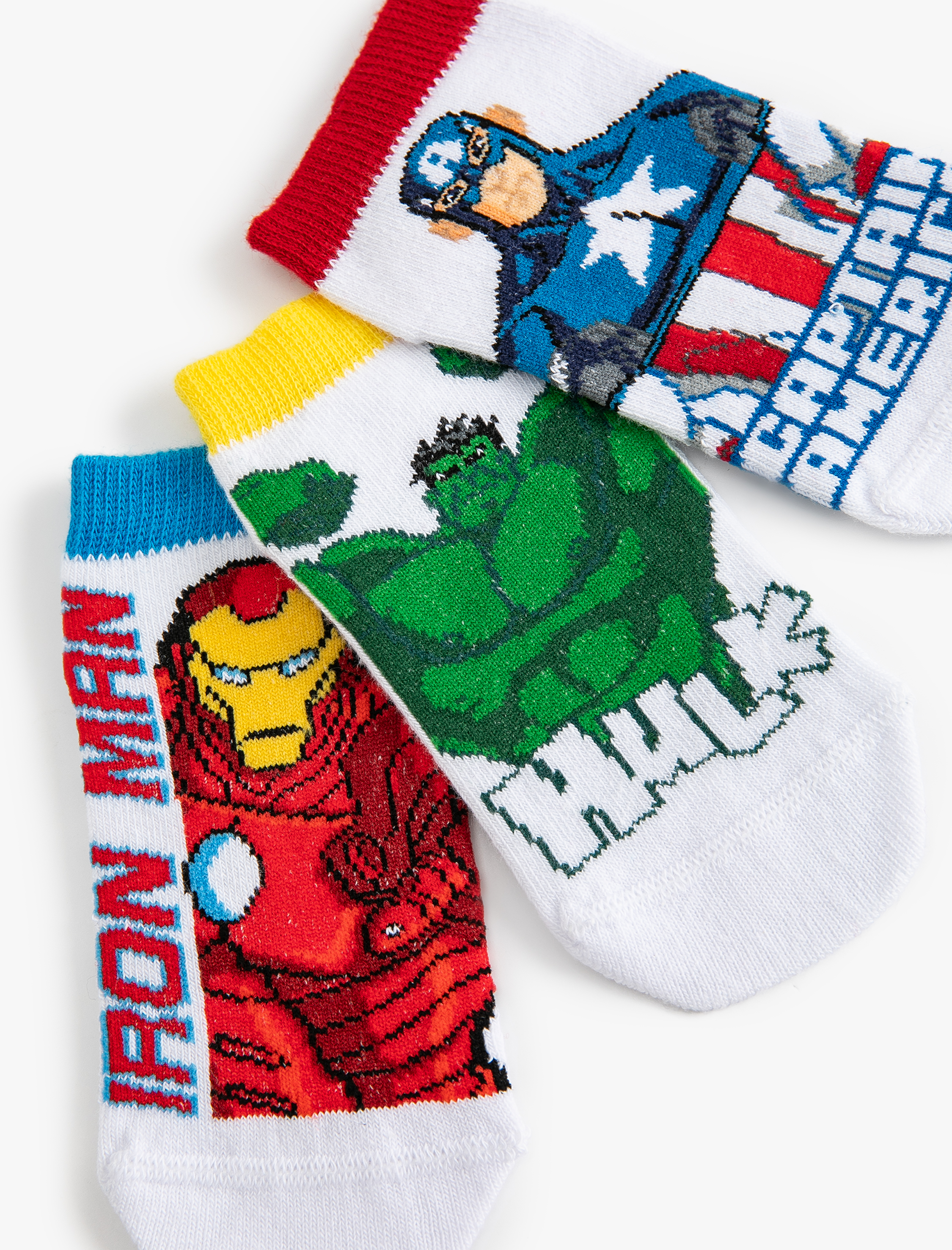  Erkek Çocuk 3'lü Lisanslı Marvel Baskılı Çorap Seti