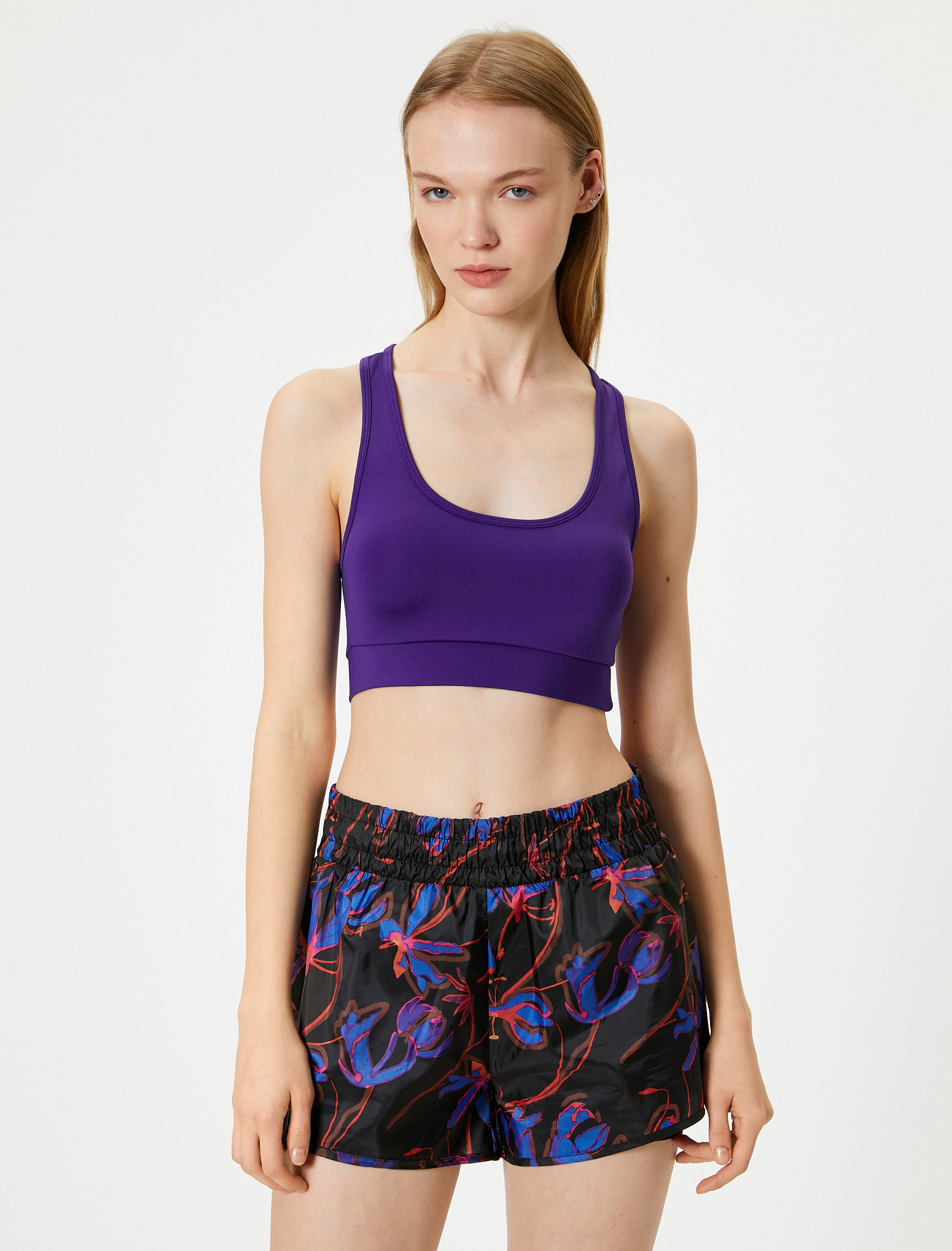   Sporcu Sütyeni U Yaka Kaplı Slim Fit İnterlok