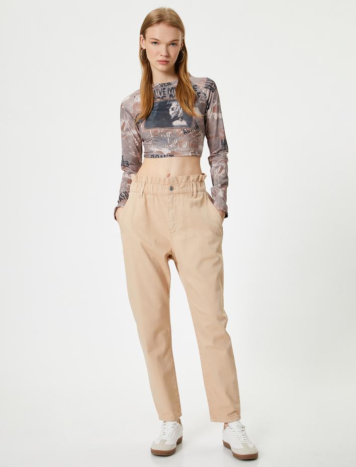  Yüksek Bel Kot Pantolon Baggy Pamuklu - Baggy Jeans