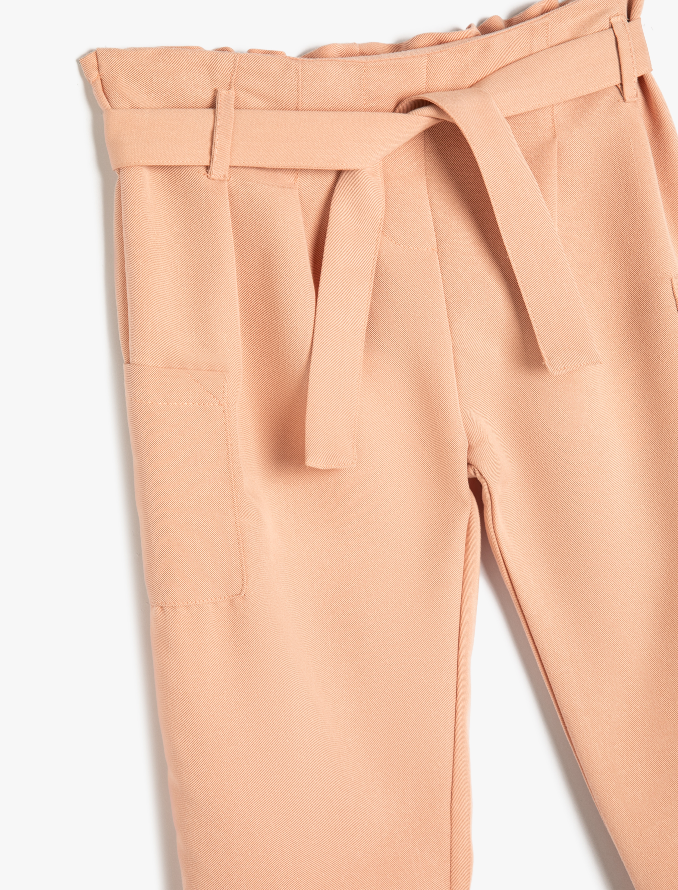  Kız Bebek Kargo Jogger Pantolon Kuşak Detaylı Cepli