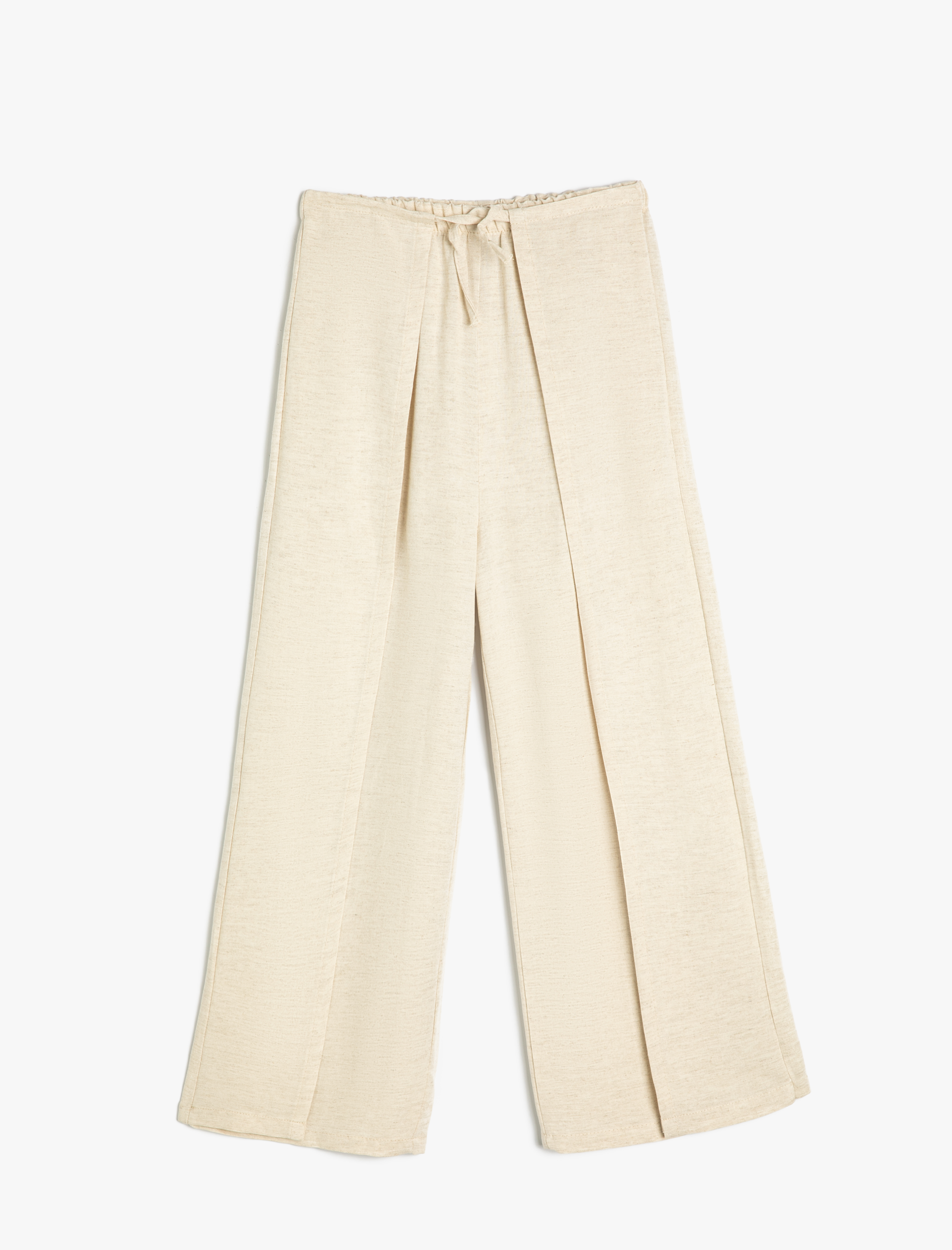 Koton Basic Pantolon İspanyol Paça Keten Karışımlı -1