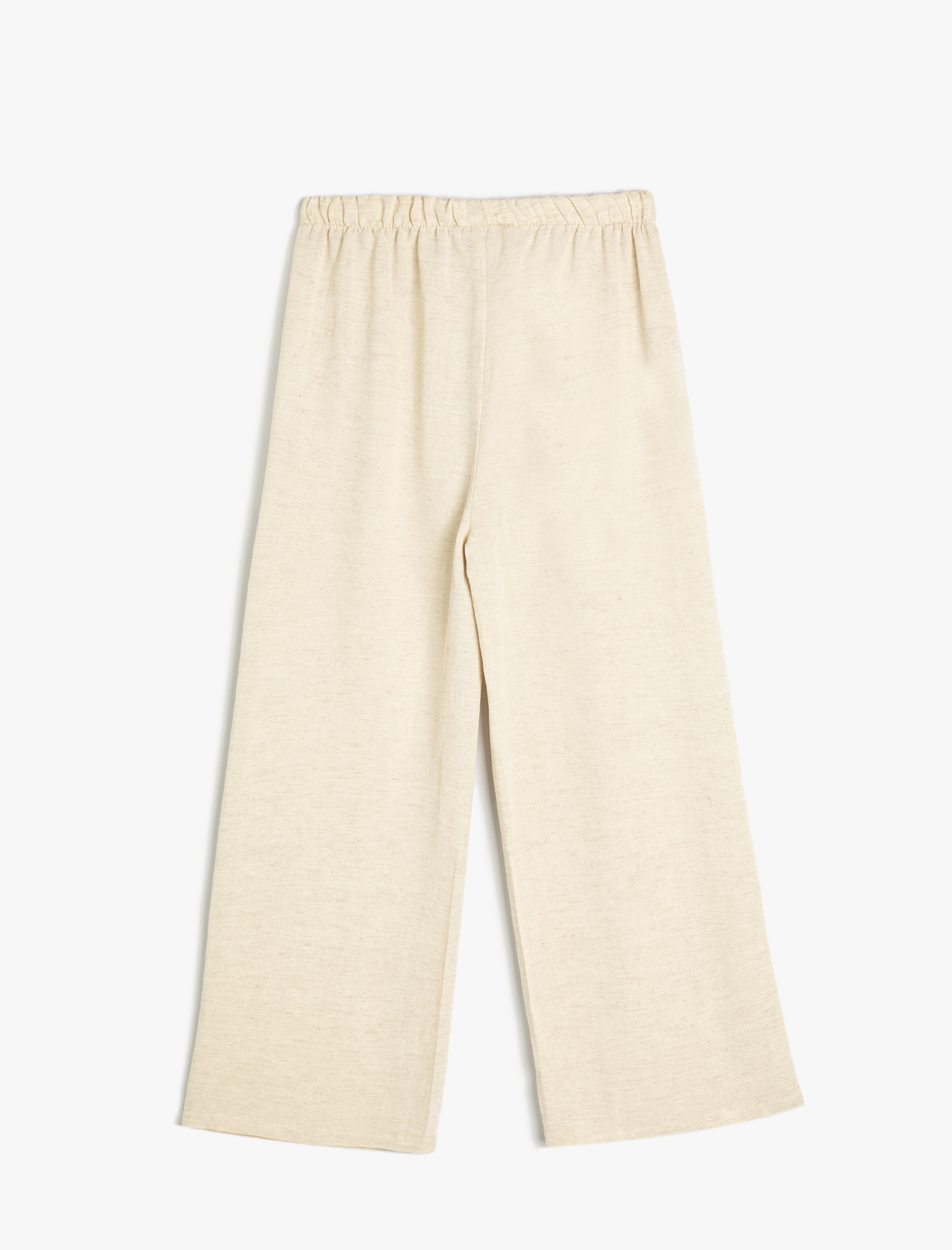  Kız Çocuk Basic Pantolon İspanyol Paça Keten Karışımlı