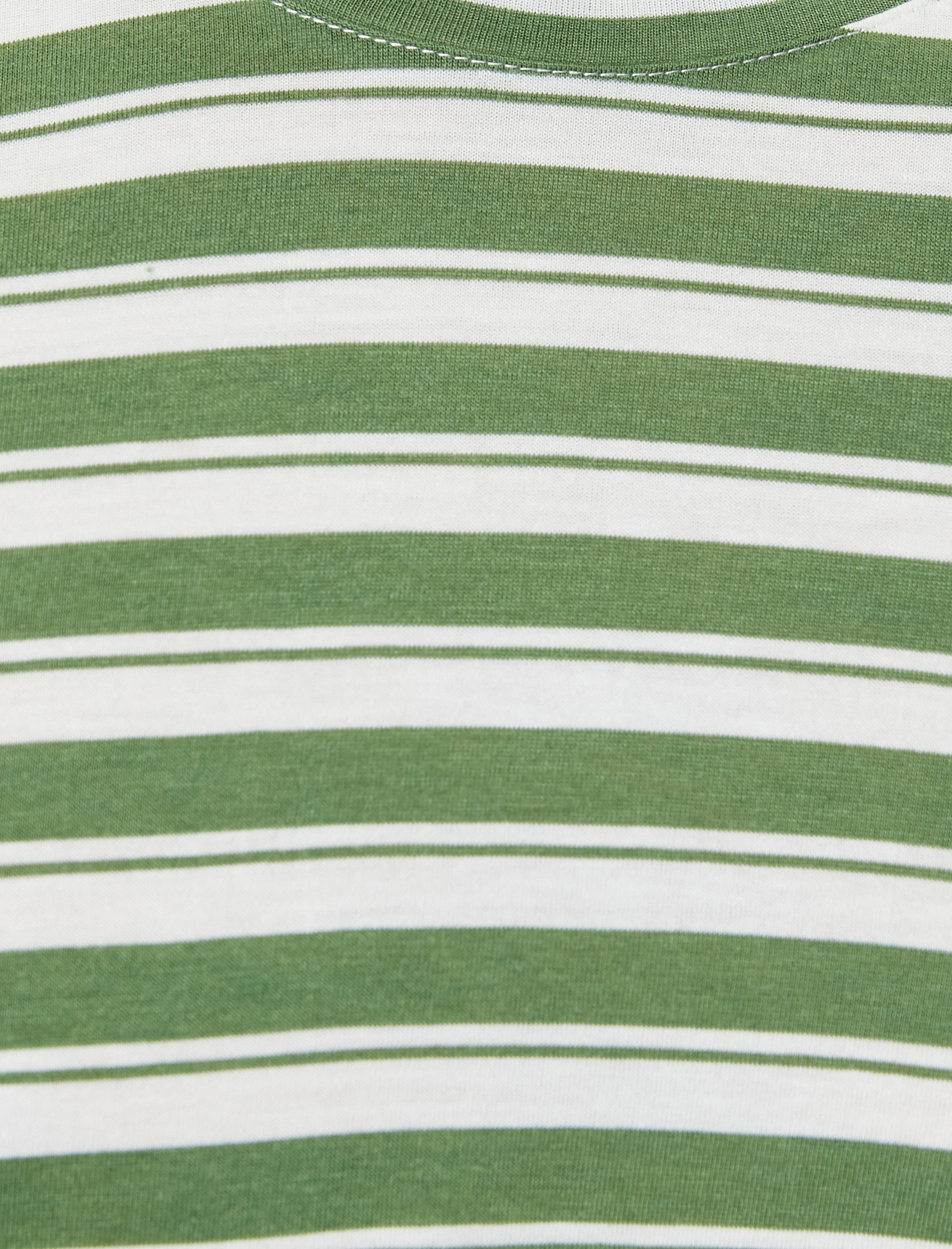   Bisiklet Yaka Kısa Kollu Regular Fit Viskon Karışımlı Çizgili Tişört