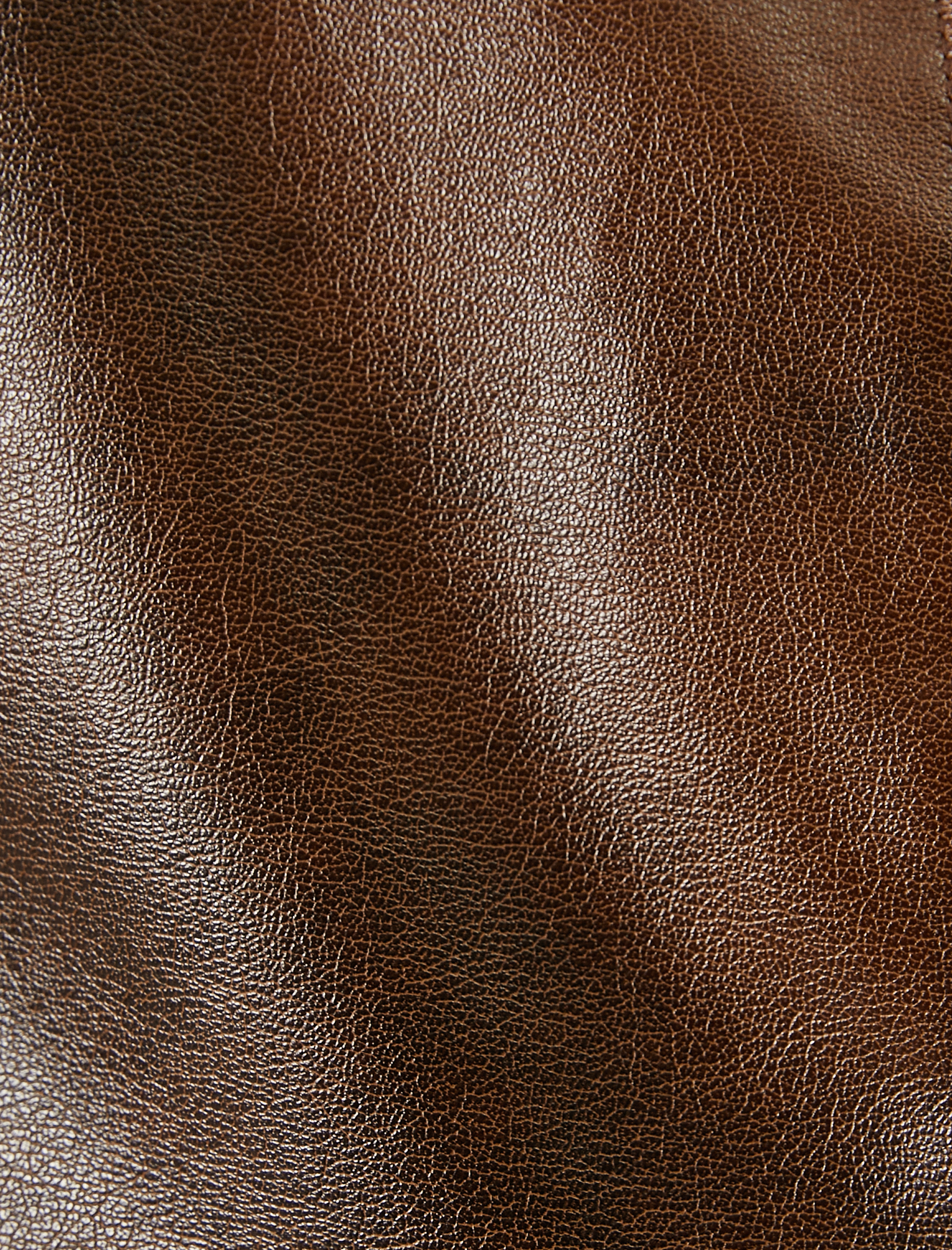   Suni Kürklü Deri Ceket Cepli Slim Fit