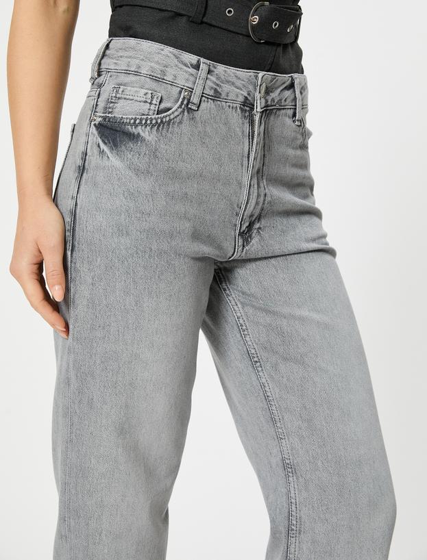 Düz Paça Kot Pantolon Yüksek Bel - Eve Slim Jean_4