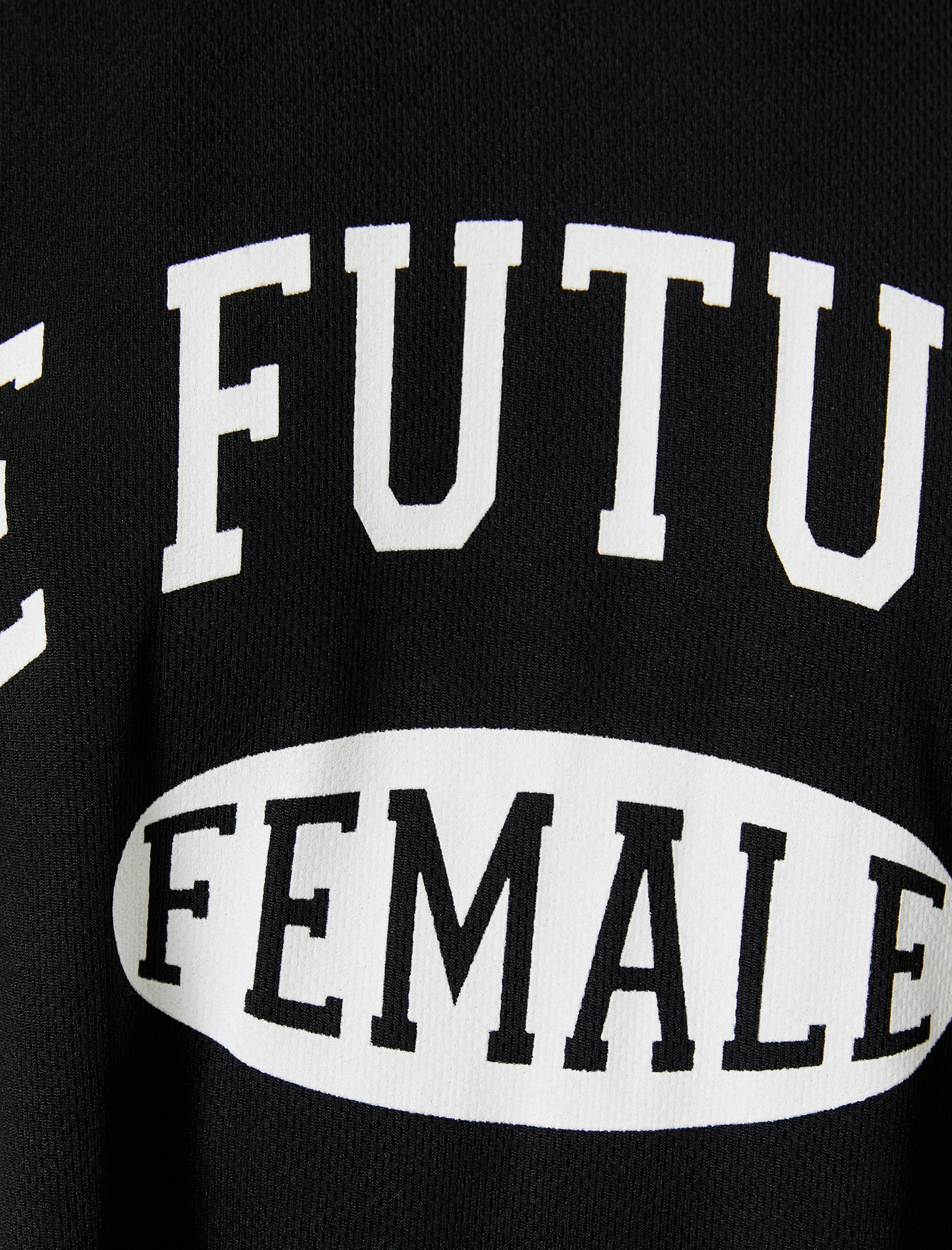   Oversize Tişört Bisiklet Yaka Slogan Baskılı Kısa Kollu