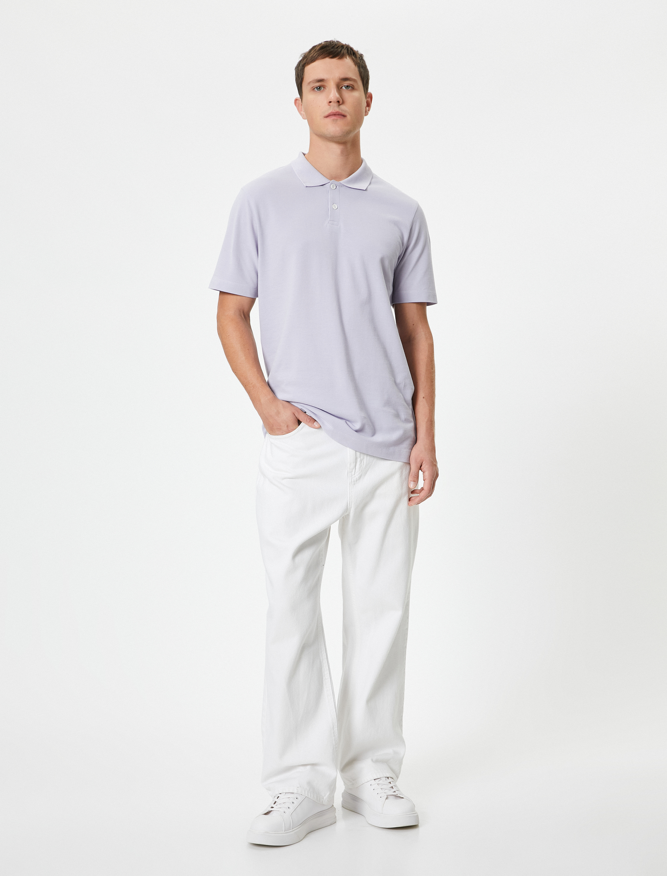   Slim Fit Tişört Polo Yaka Kısa Kollu Pamuklu