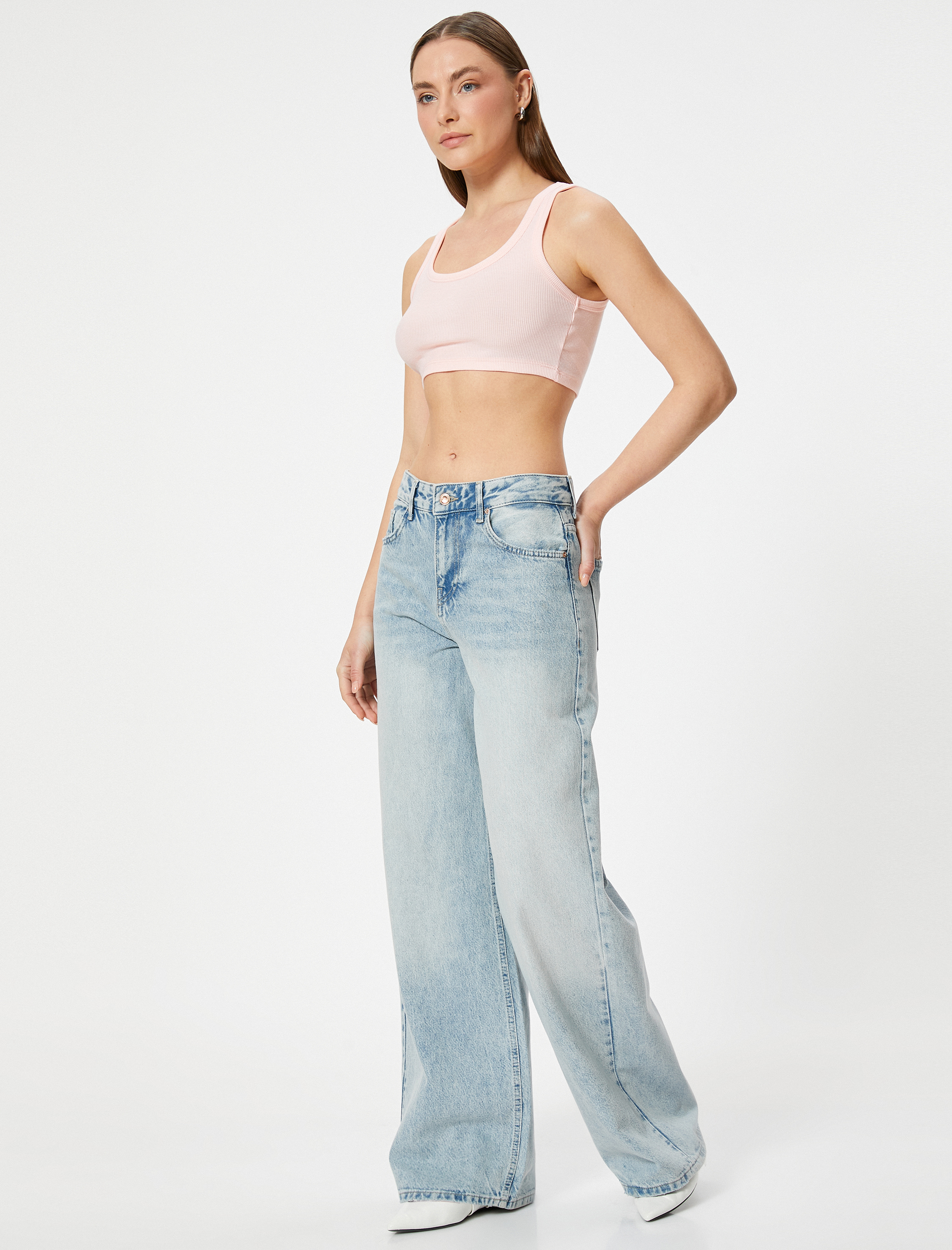   Crop Atlet Kalın Askılı U Yaka Fitilli