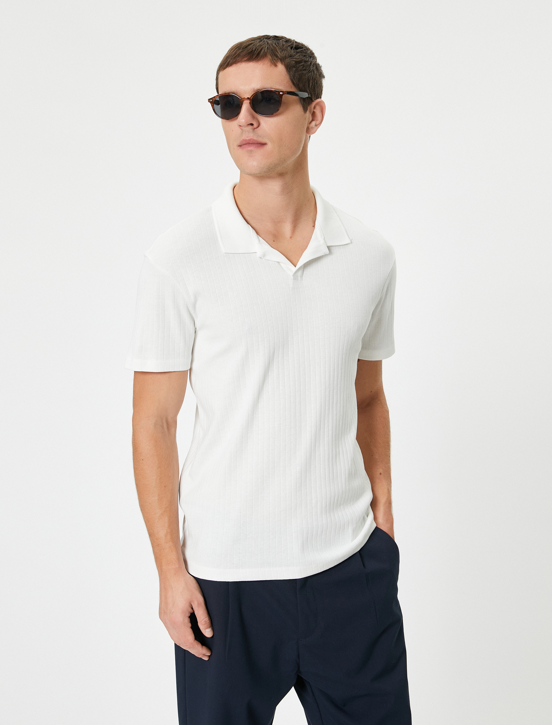   Slim Fit Tişört Polo Yaka Kısa Kollu Pamuklu